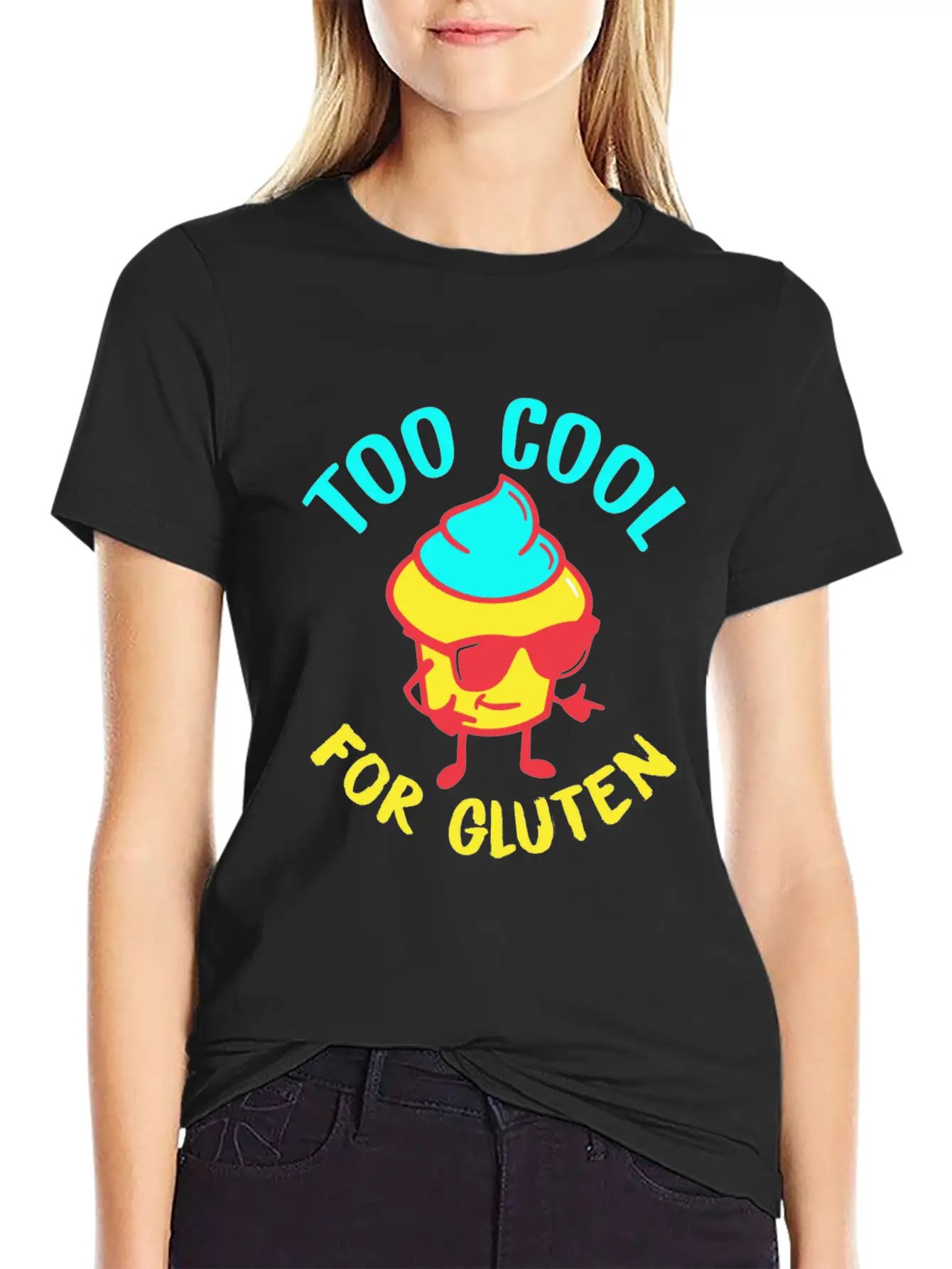 Celiac Disease Too Cool For Gluten Funny Graphic G Unisex Casual T-Shirt – Clean Design For Daily Comfort