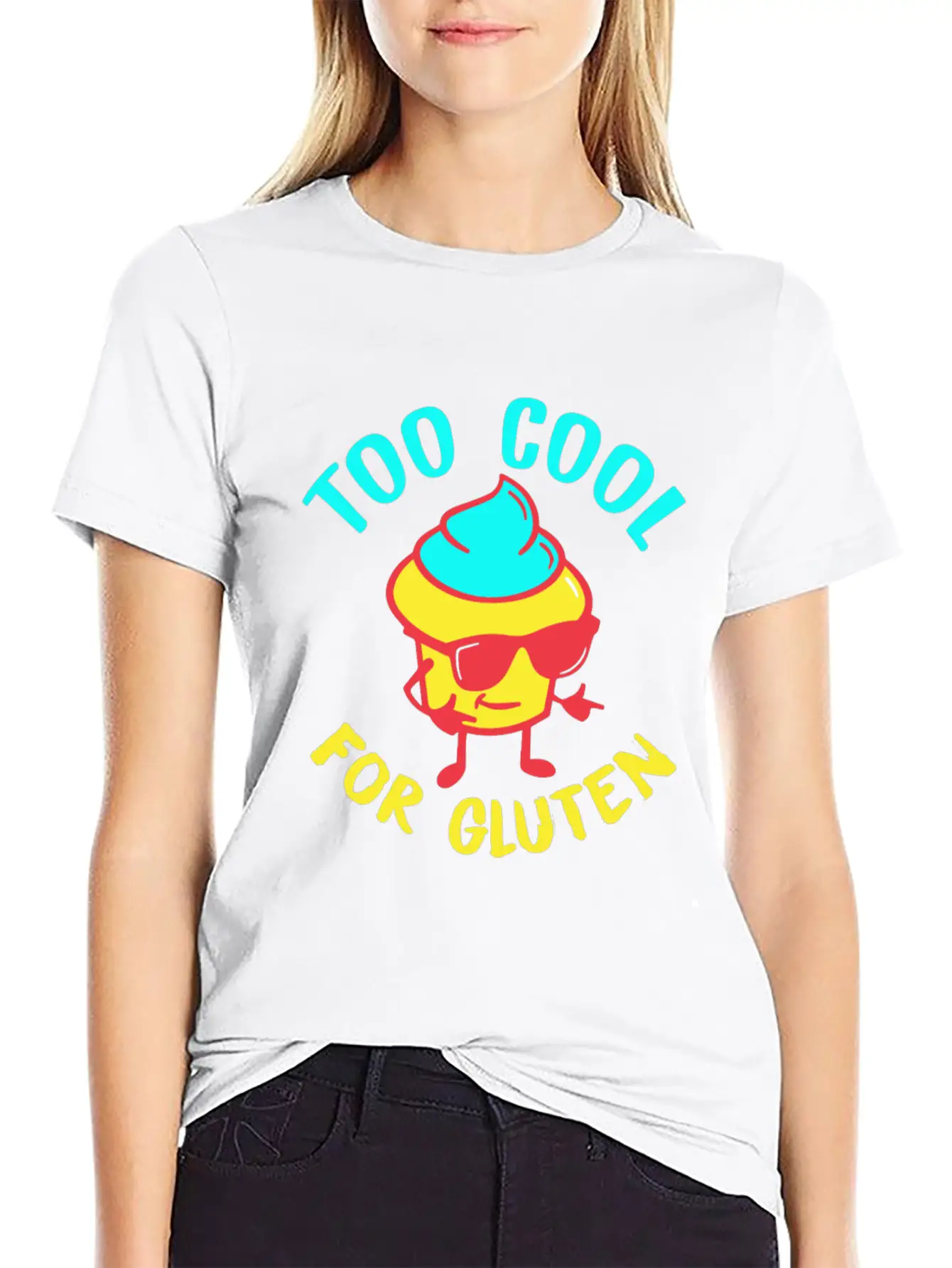 Celiac Disease Too Cool For Gluten Funny Graphic G Unisex Casual T-Shirt – Clean Design For Daily Comfort