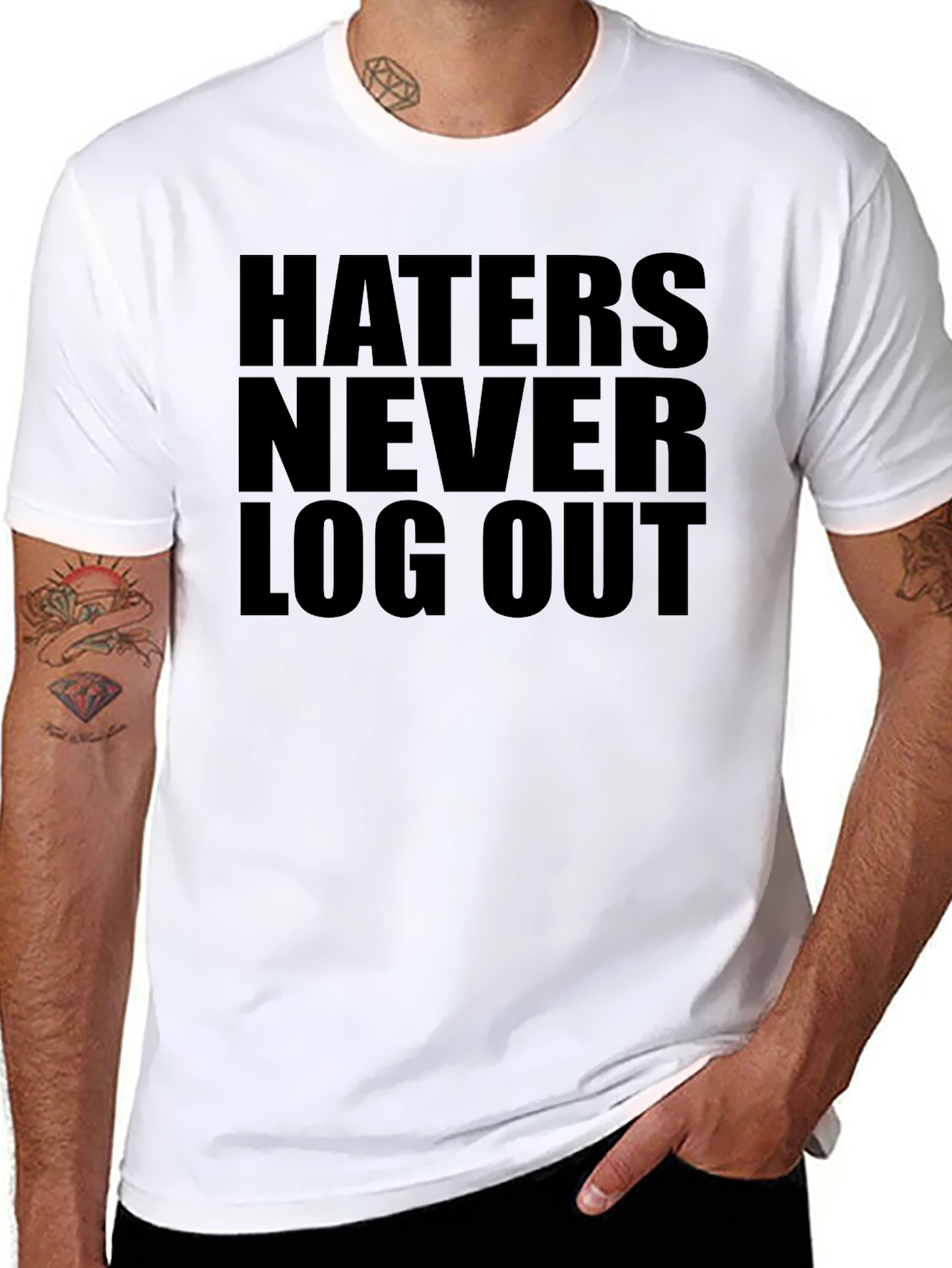 Haters Never Log Out Graphic T-Shirt