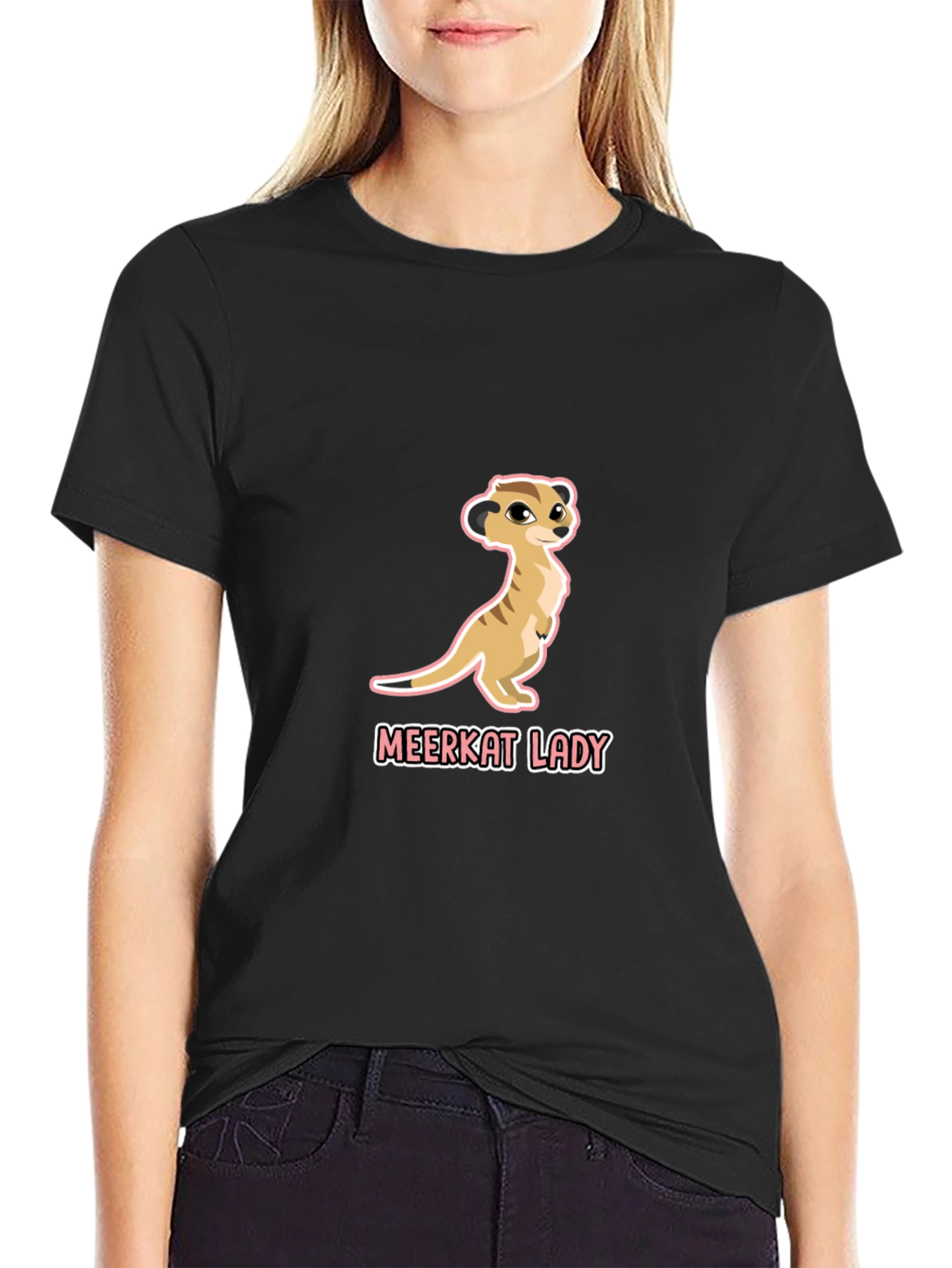 Meerkat Lady Graphic Tee - Cute Animal Design