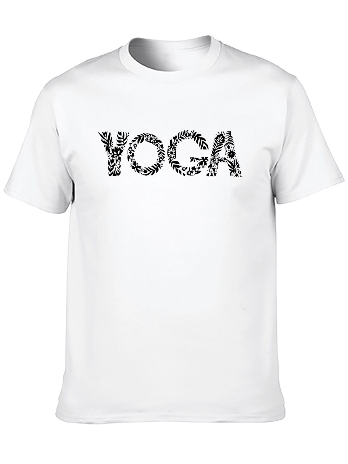 Floral Yoga Tee - Unisex Black T-Shirt