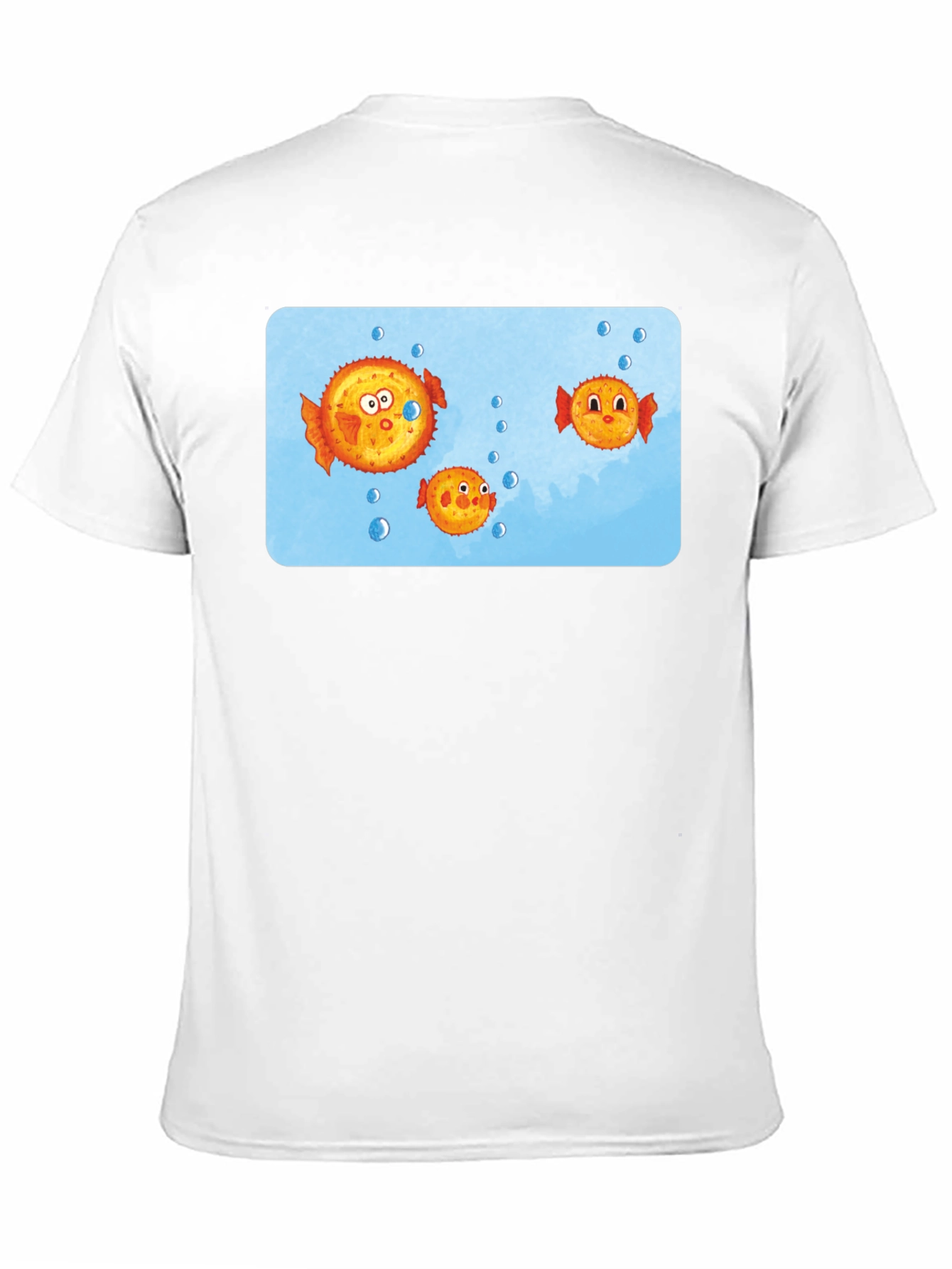 Cartoon Puffer Fish Graphic T-Shirt