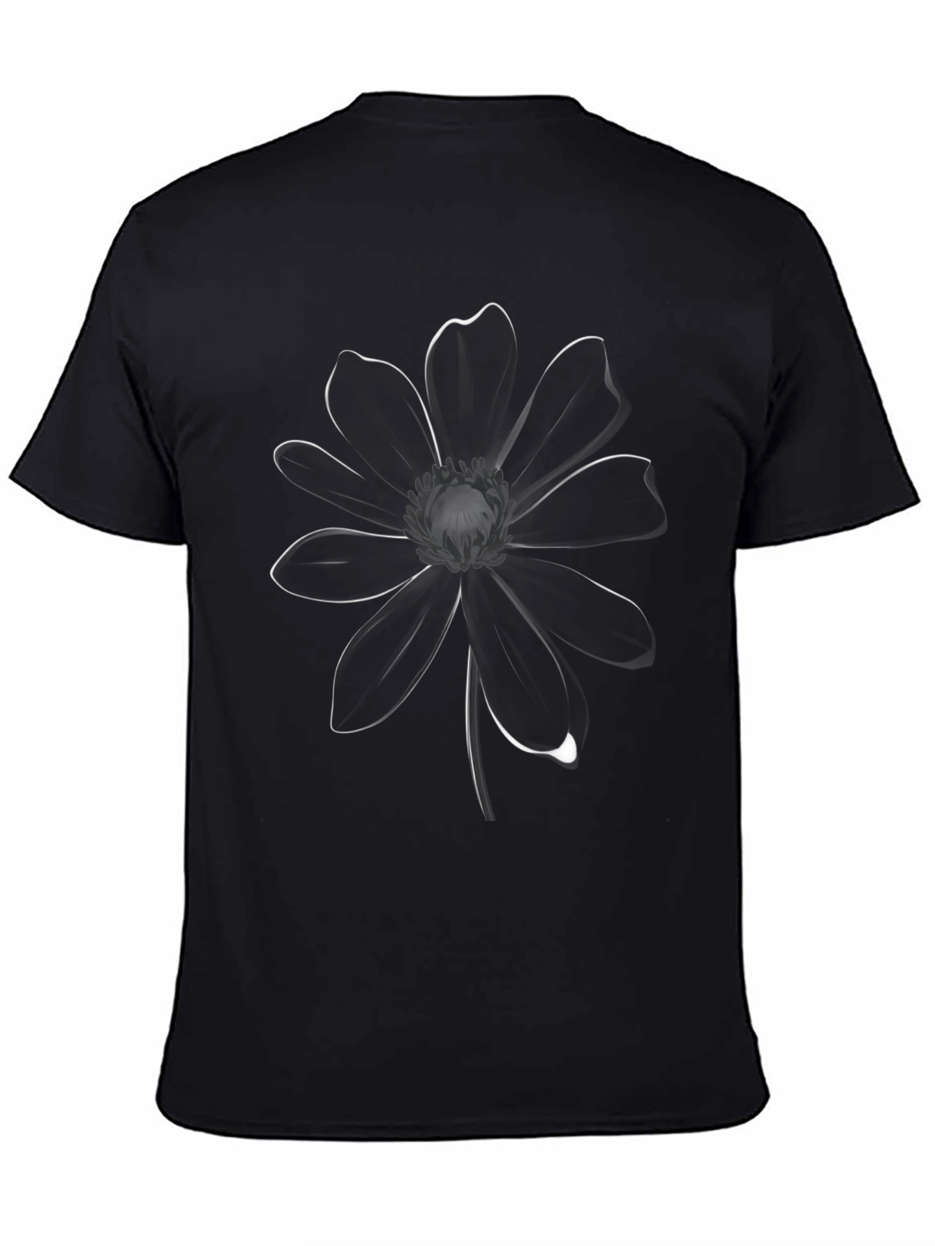Elegant Black Flower Graphic Tee