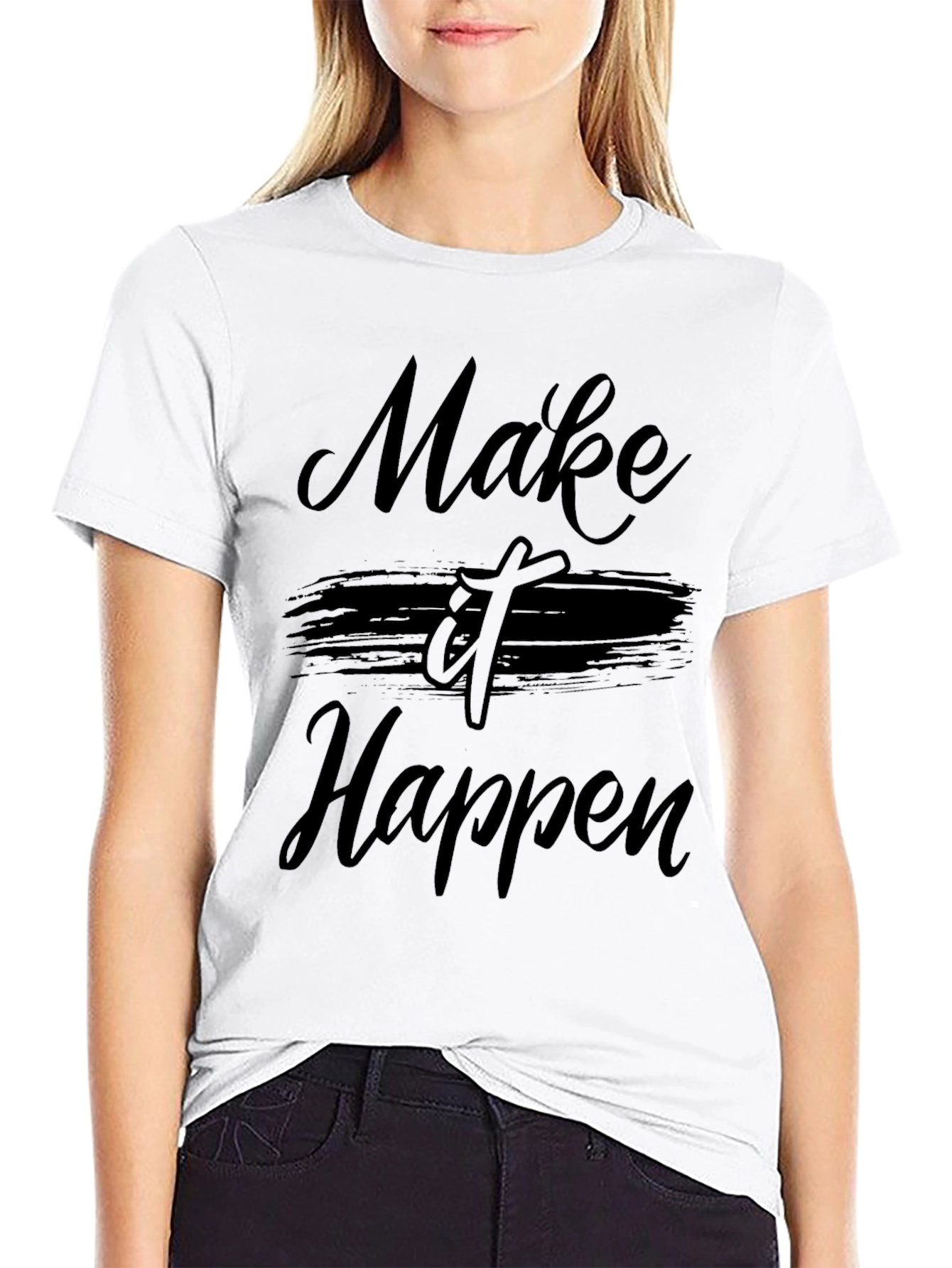 Make It Happen Black T-Shirt - Motivational Graphic Tee