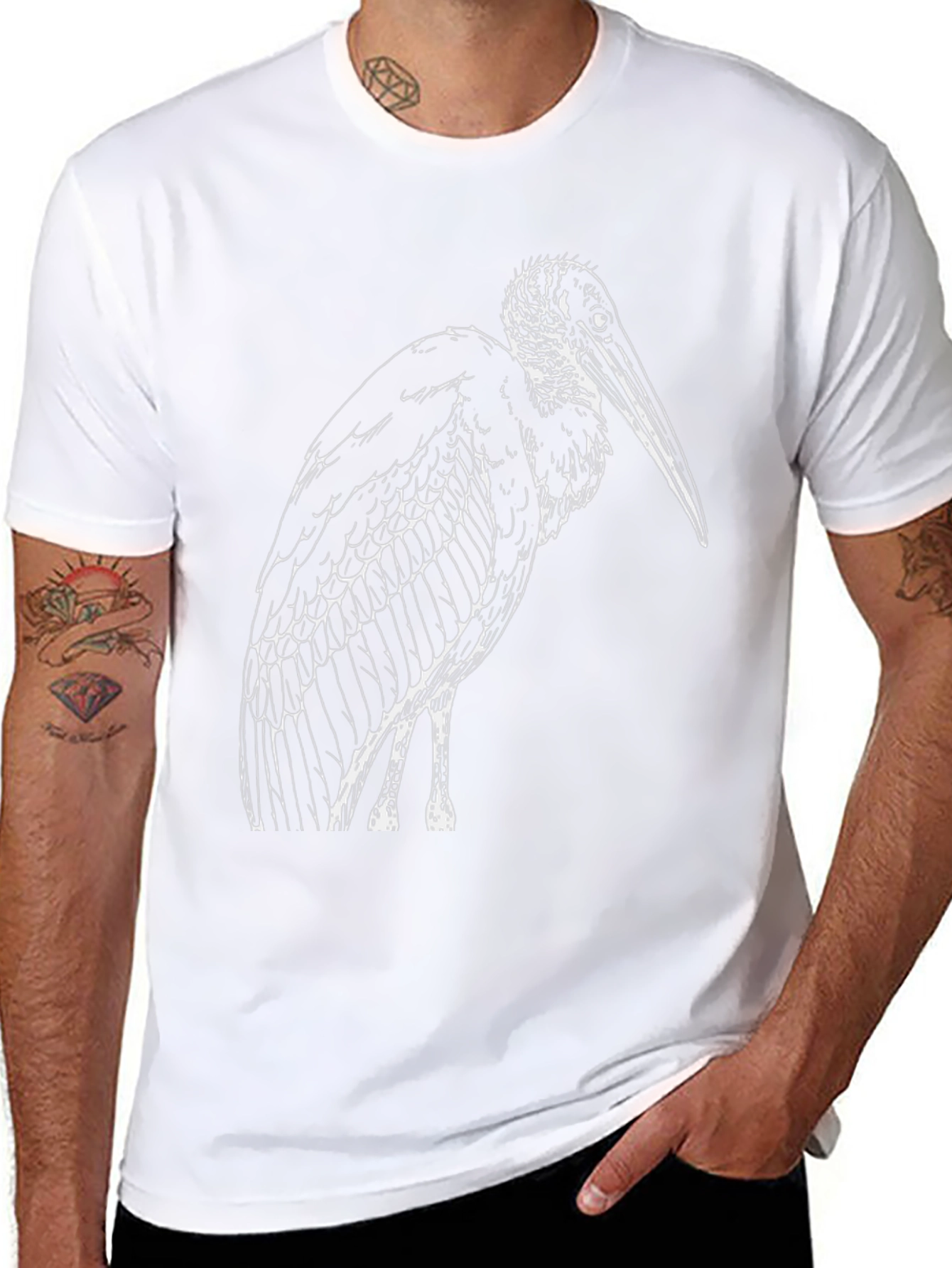 Marabou Stork Graphic Tee - Classic Black