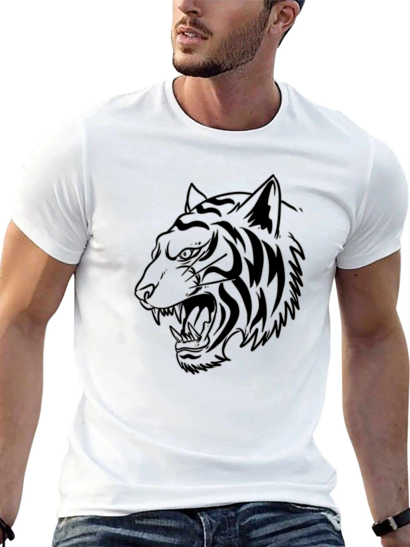 Black Tiger Graphic Tee - Stylish Mens T-Shirt