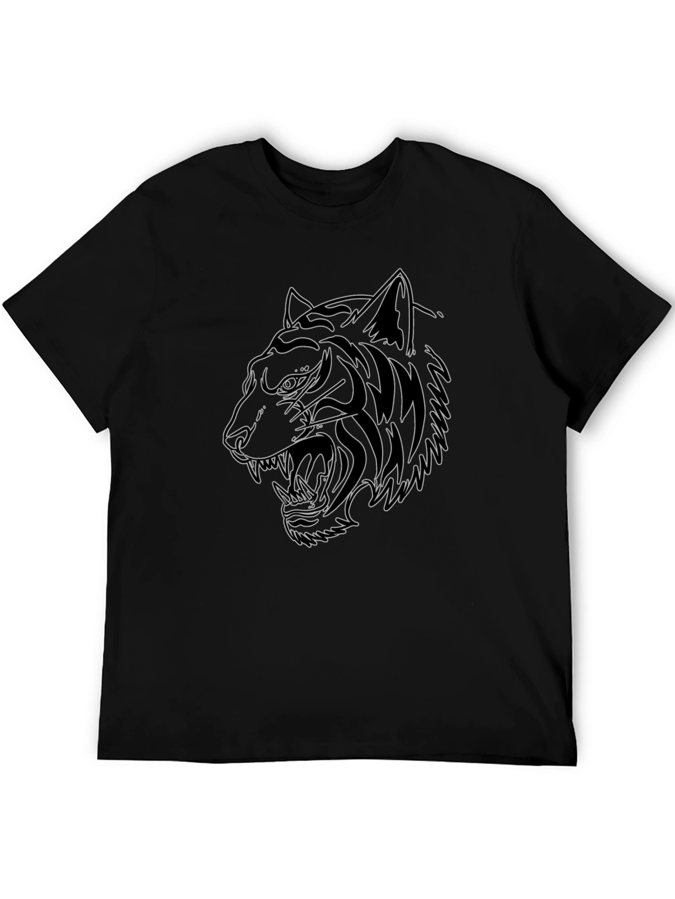 Black Tiger Graphic Tee - Stylish Mens T-Shirt