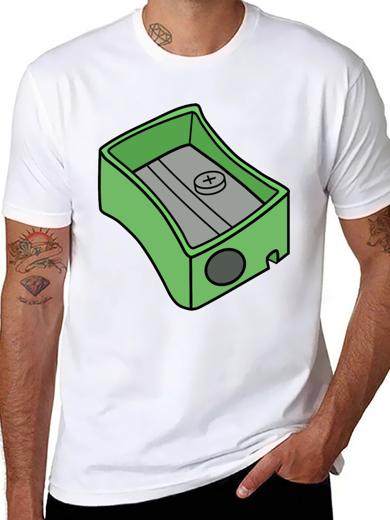Pencil Sharpener Graphic Tee - Novelty T-Shirt