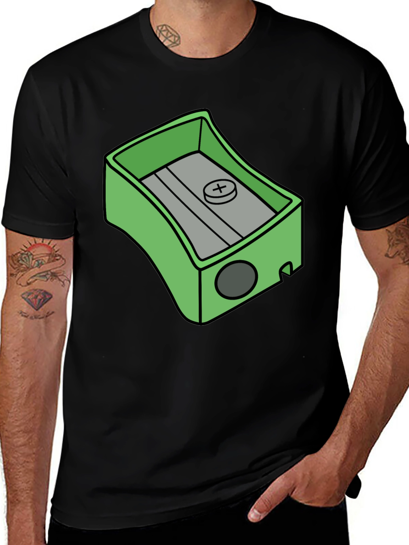 Pencil Sharpener Graphic Tee - Novelty T-Shirt