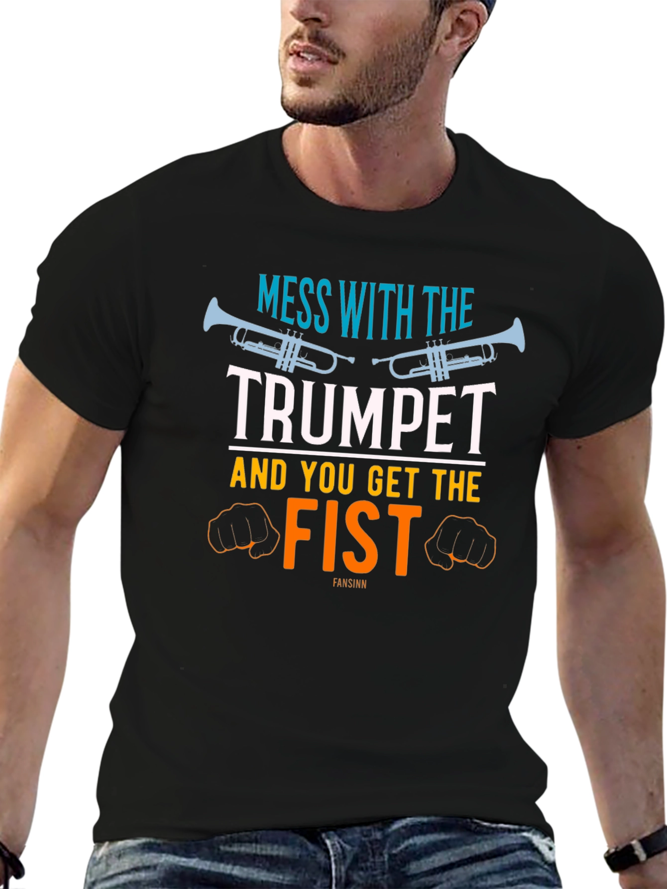 Trumpet and Fist Graphic T-Shirt