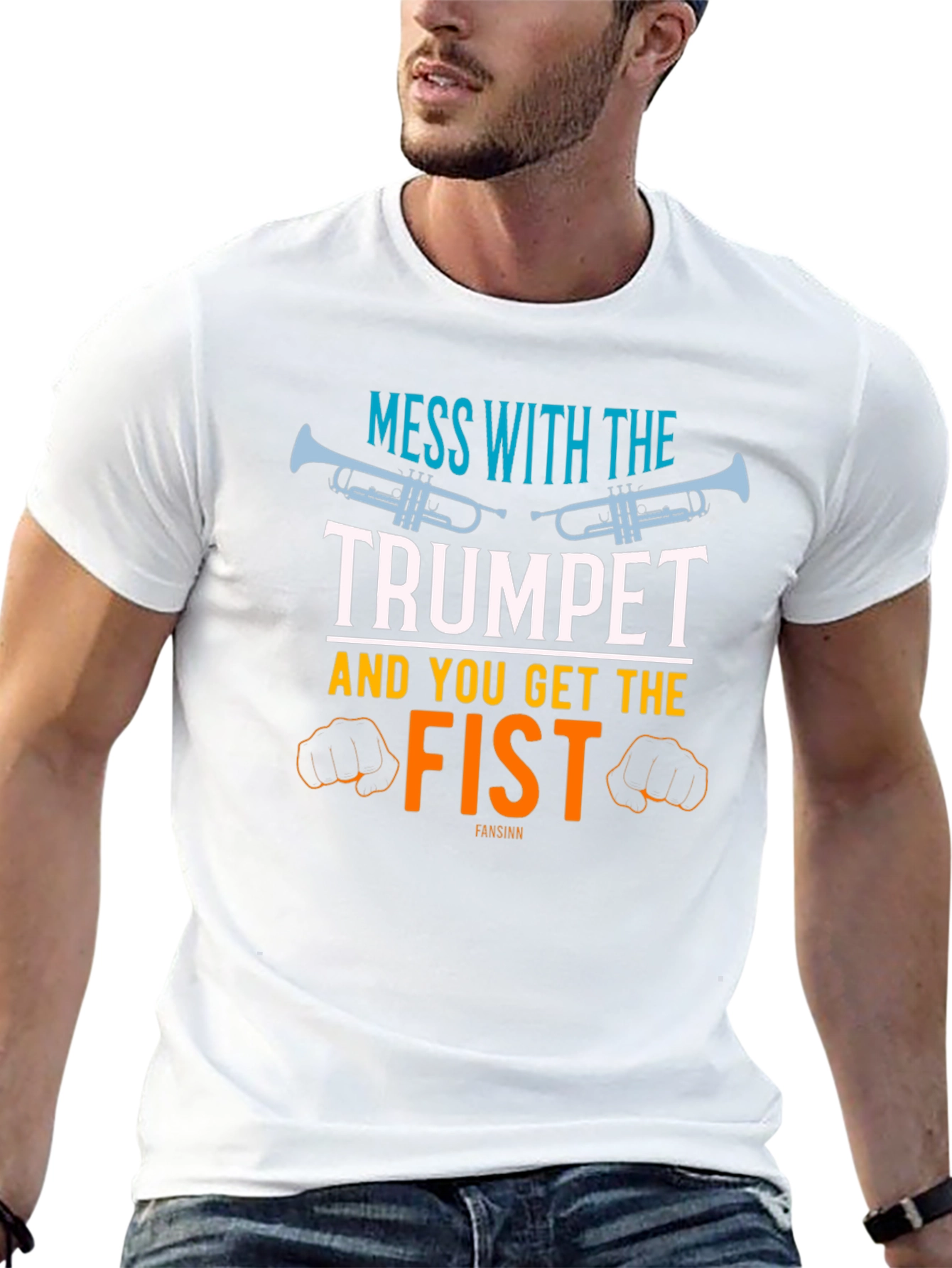 Trumpet and Fist Graphic T-Shirt