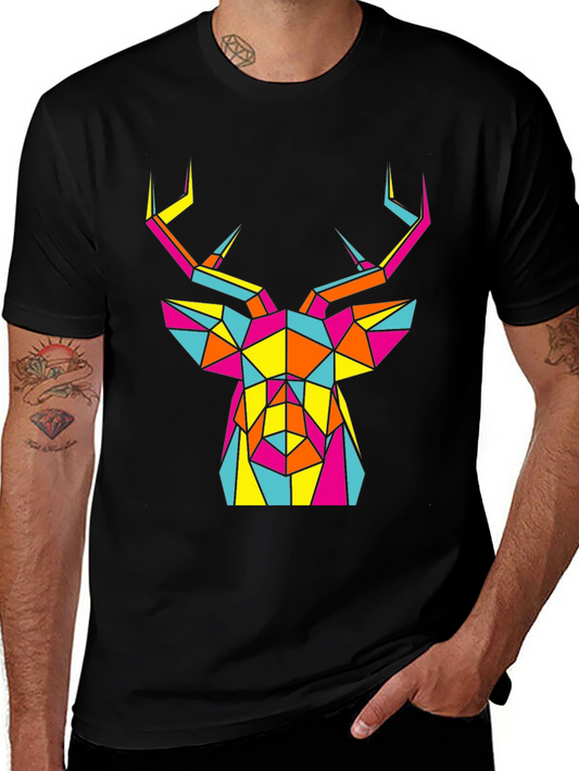 Geometric Deer Head Graphic Tee