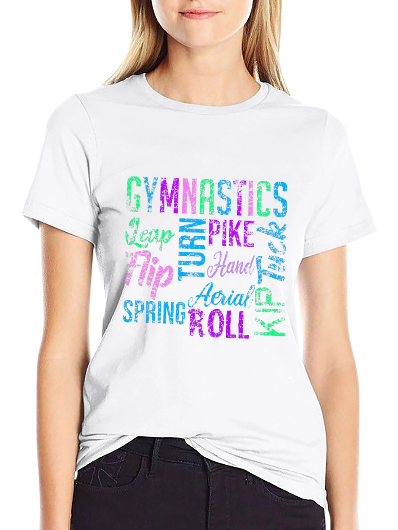 Gymnastics Words T-Shirt - Black