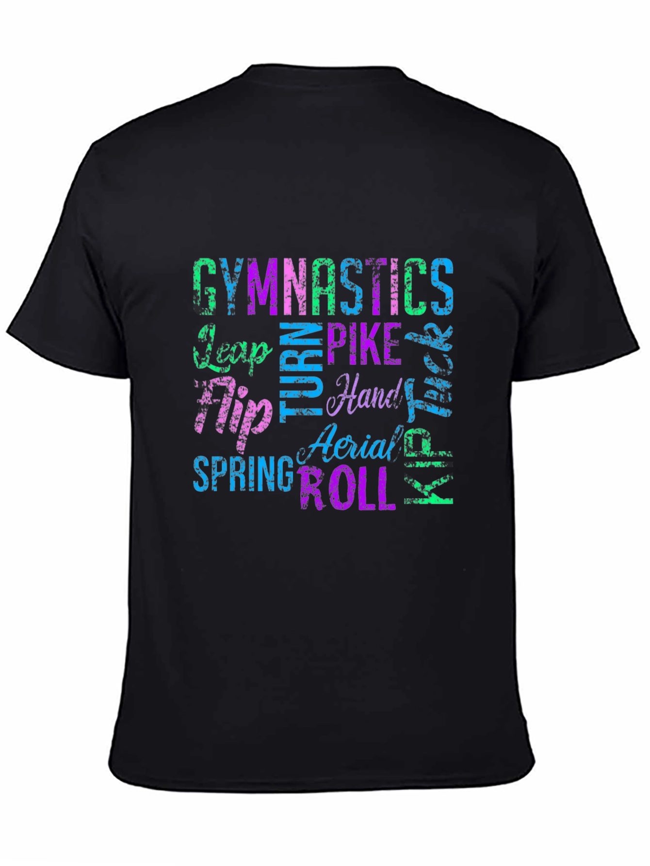 Gymnastics Words T-Shirt - Black