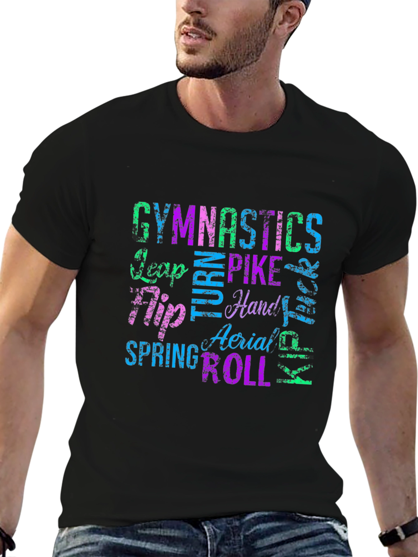 Gymnastics Words T-Shirt - Black
