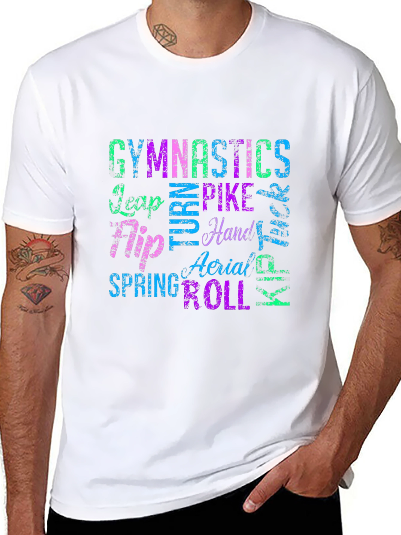 Gymnastics Words T-Shirt - Black