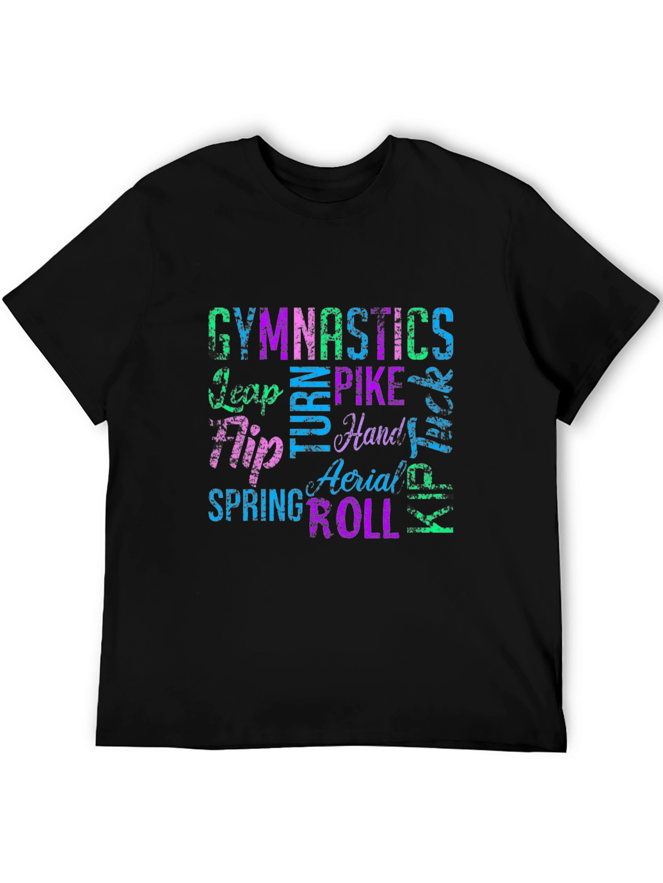 Gymnastics Words T-Shirt - Black