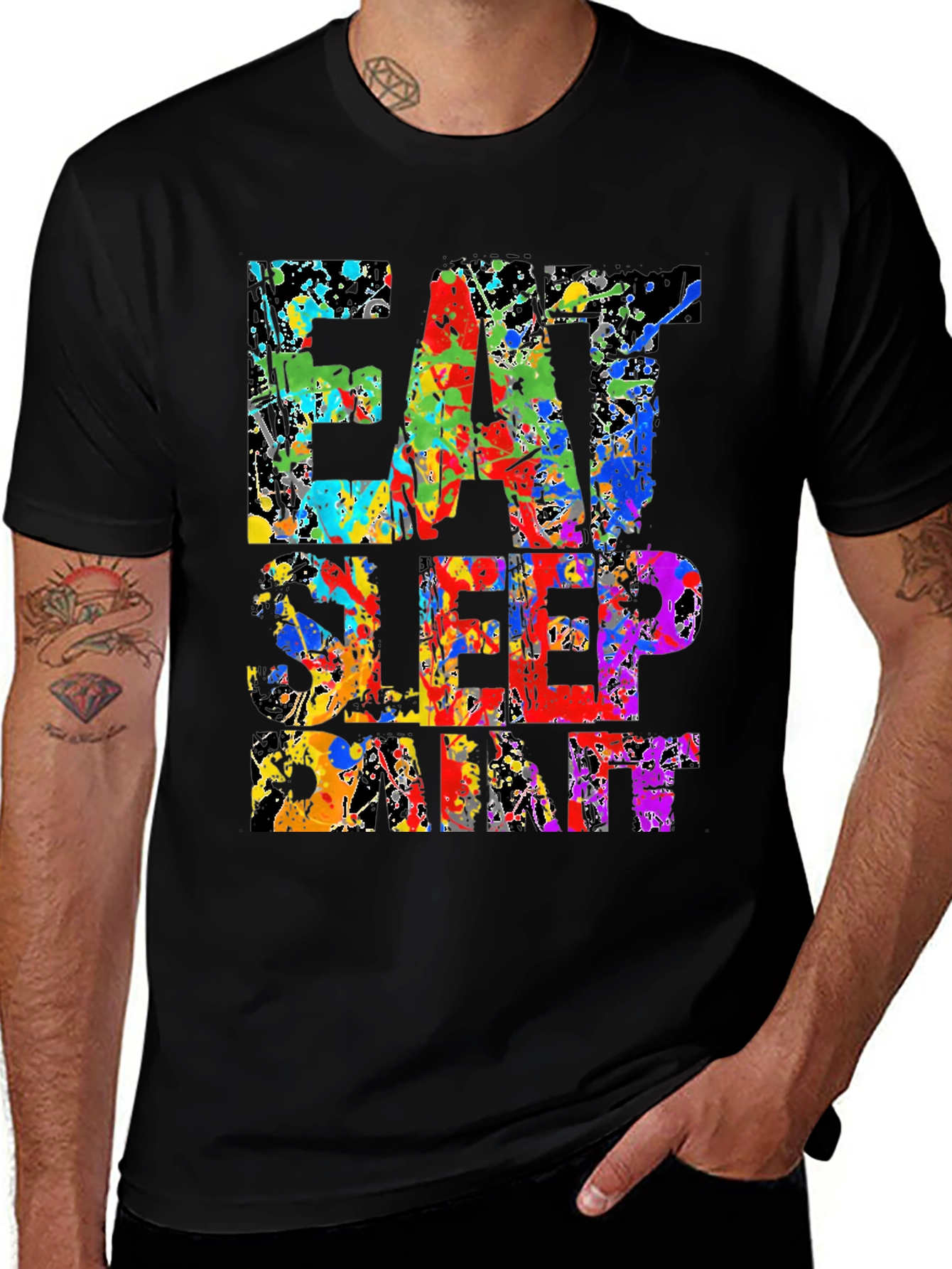 Eat Sleep Paint Splatter T-Shirt