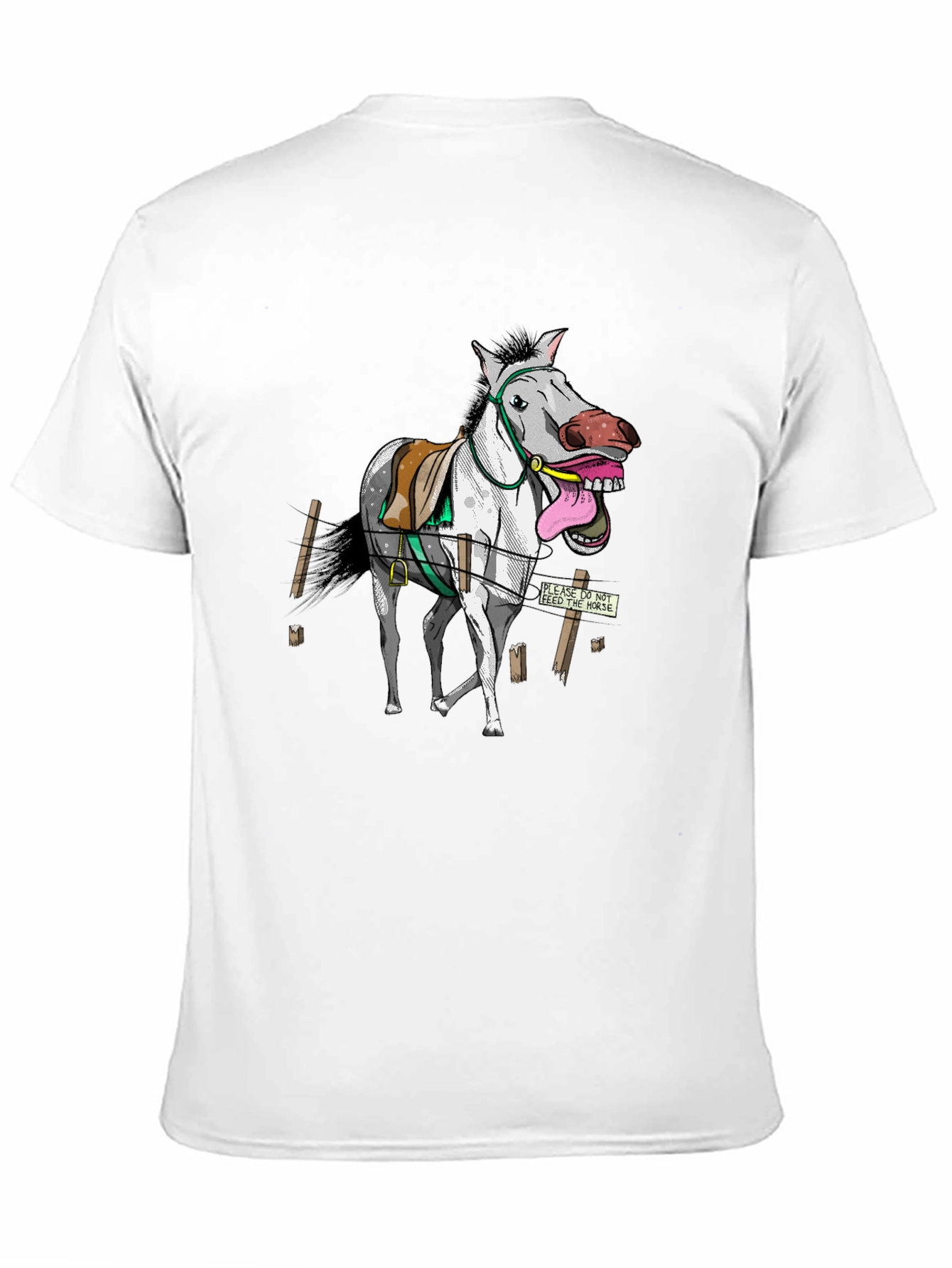 Funny Horse Graphic Tee - Black Cotton T-Shirt