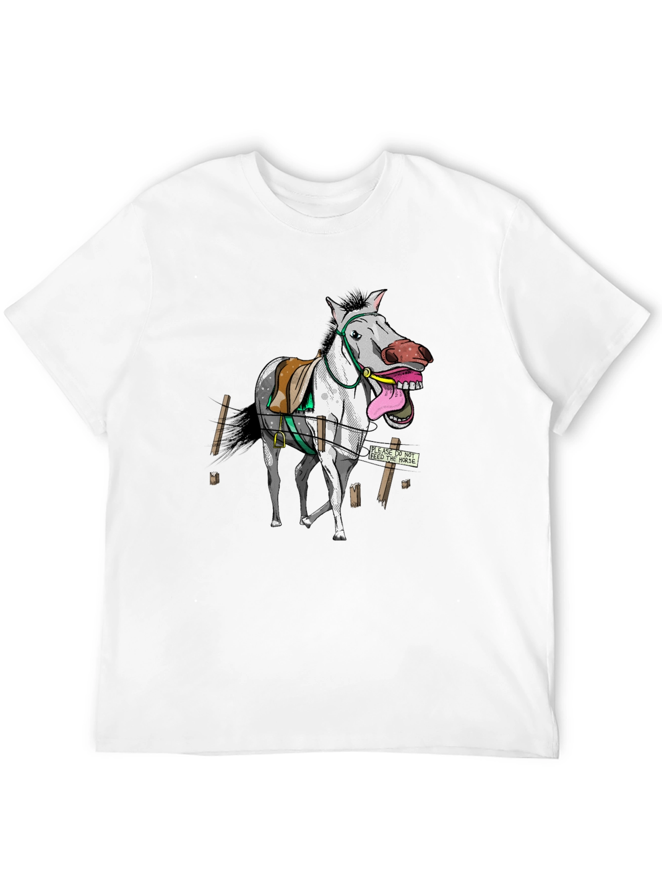 Funny Horse Graphic Tee - Black Cotton T-Shirt