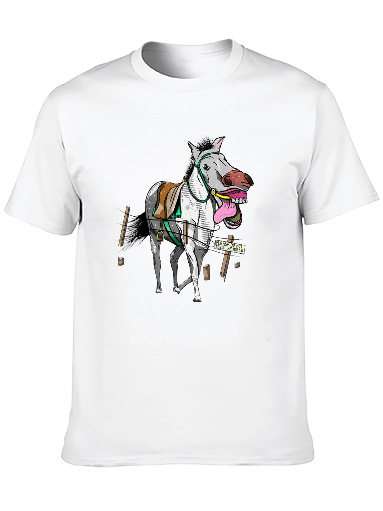 Funny Horse Graphic Tee - Black Cotton T-Shirt