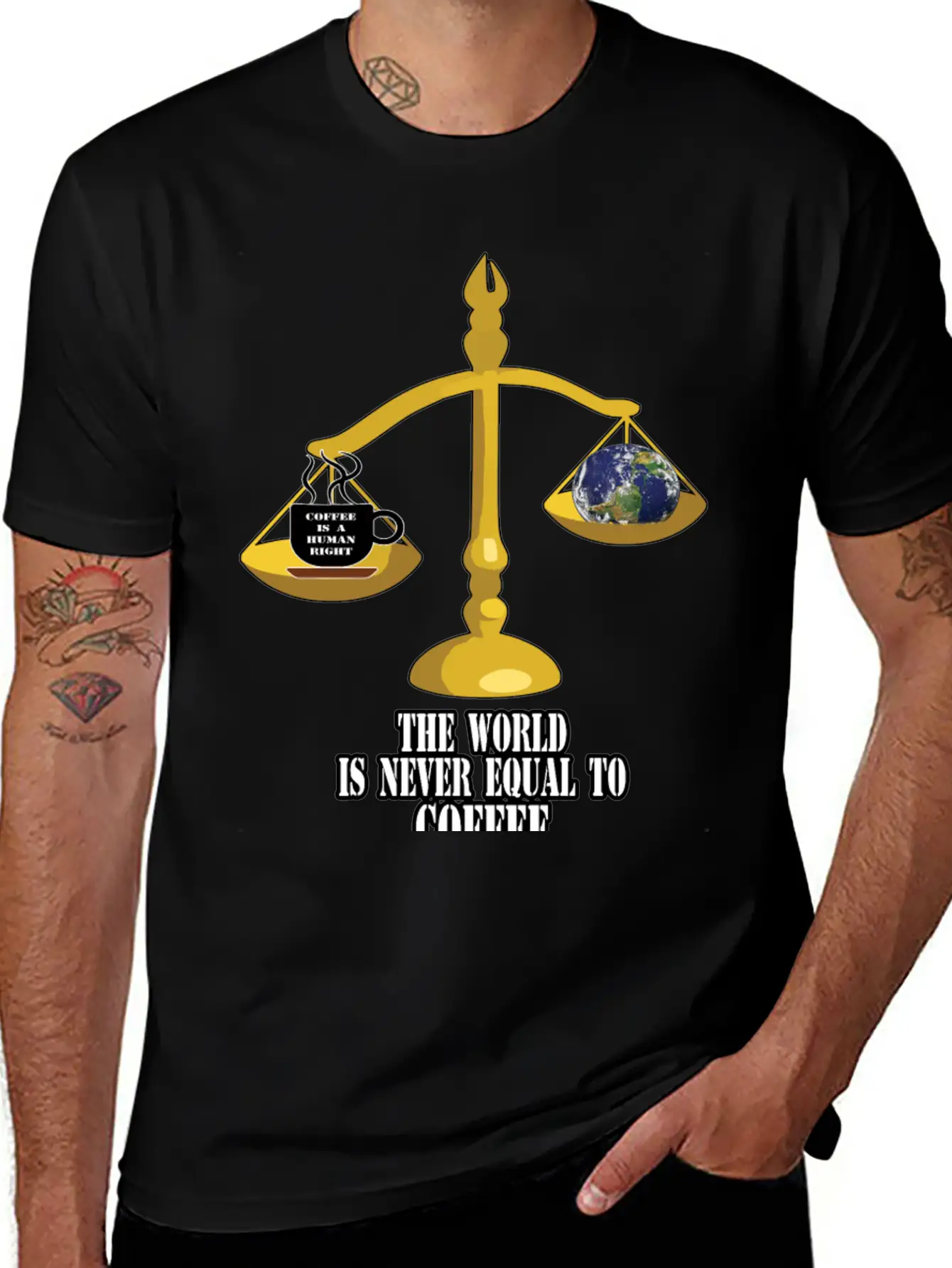 Coffee Is The First A Human Right,For Coffee Lover Unisex Casual T-Shirt – Clean Design For Daily Comfort
