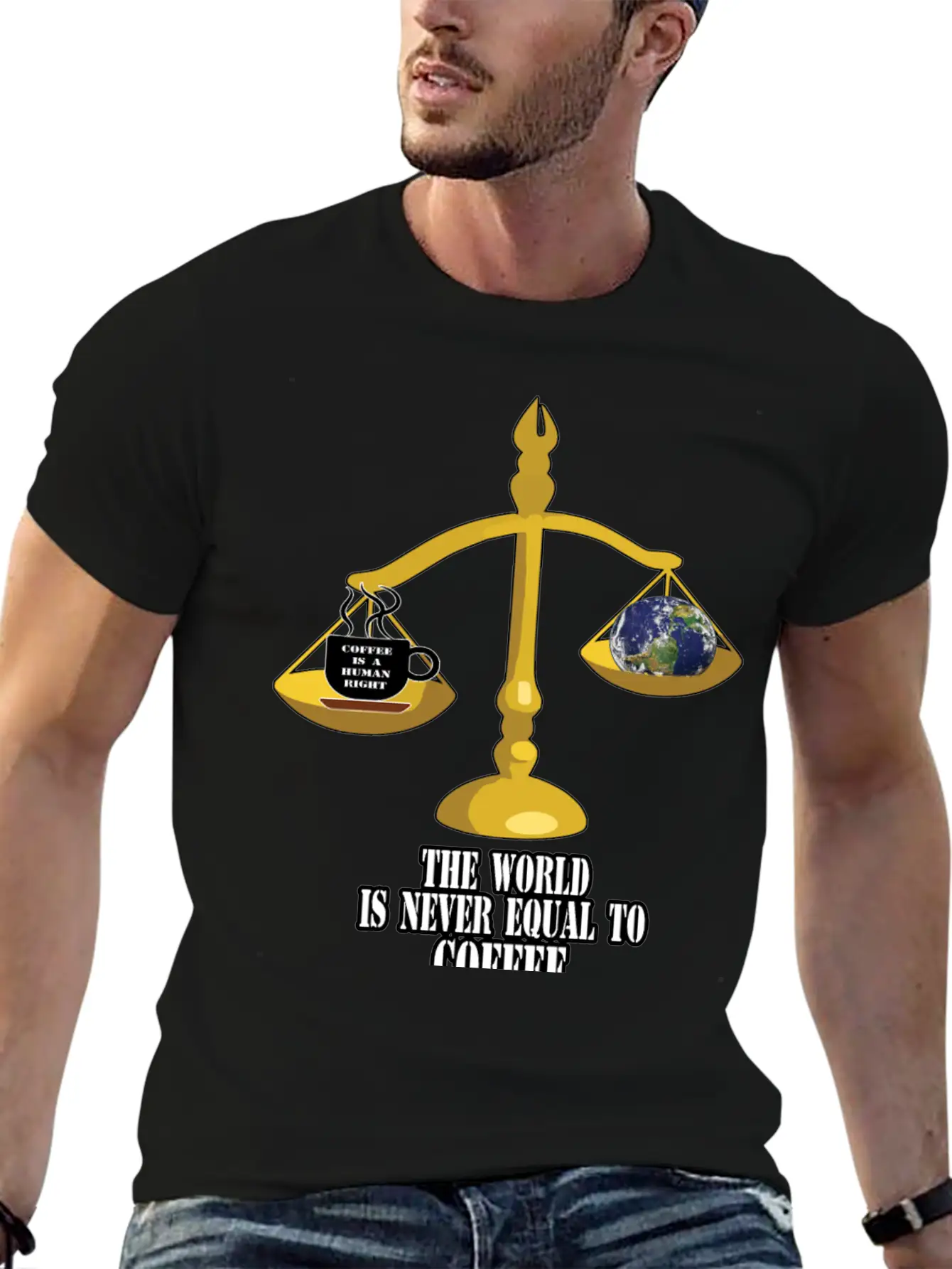 Coffee Is The First A Human Right,For Coffee Lover Unisex Casual T-Shirt – Clean Design For Daily Comfort