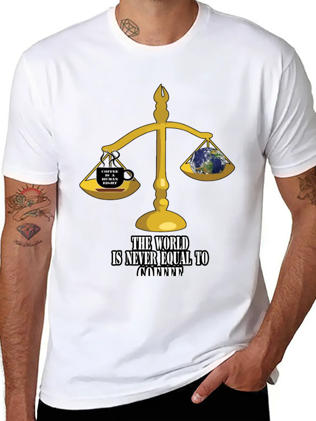 Coffee Is The First A Human Right,For Coffee Lover Unisex Casual T-Shirt – Clean Design For Daily Comfort