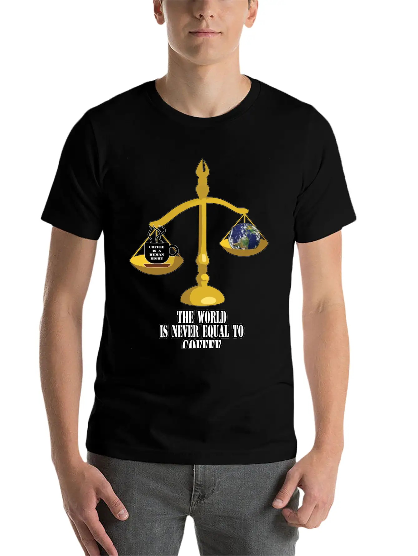 Coffee Is The First A Human Right,For Coffee Lover Unisex Casual T-Shirt – Clean Design For Daily Comfort