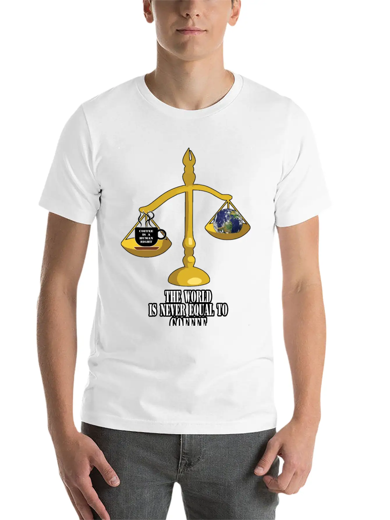 Coffee Is The First A Human Right,For Coffee Lover Unisex Casual T-Shirt – Clean Design For Daily Comfort