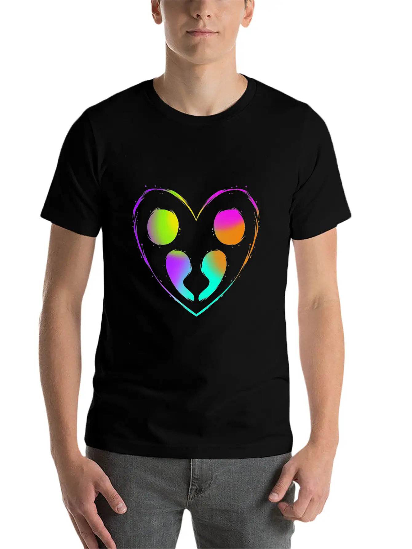 Colorful Double Semicolon Heart Mental Health Unisex Casual T-Shirt – Clean Design For Daily Comfort