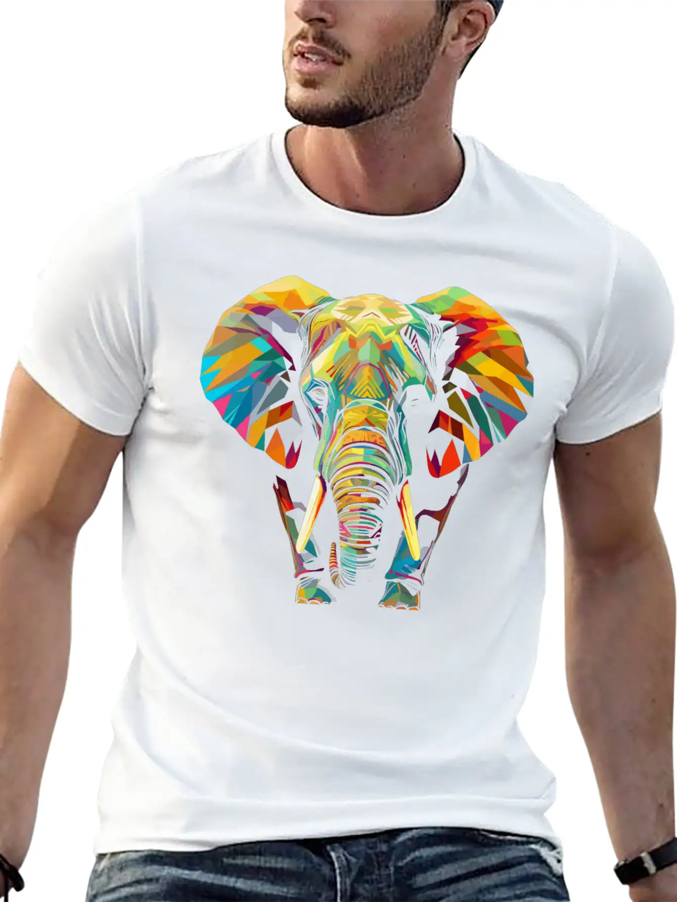 Colorful Origami Elephant | Elephant Lovers Unisex Casual T-Shirt – Clean Design For Daily Comfort