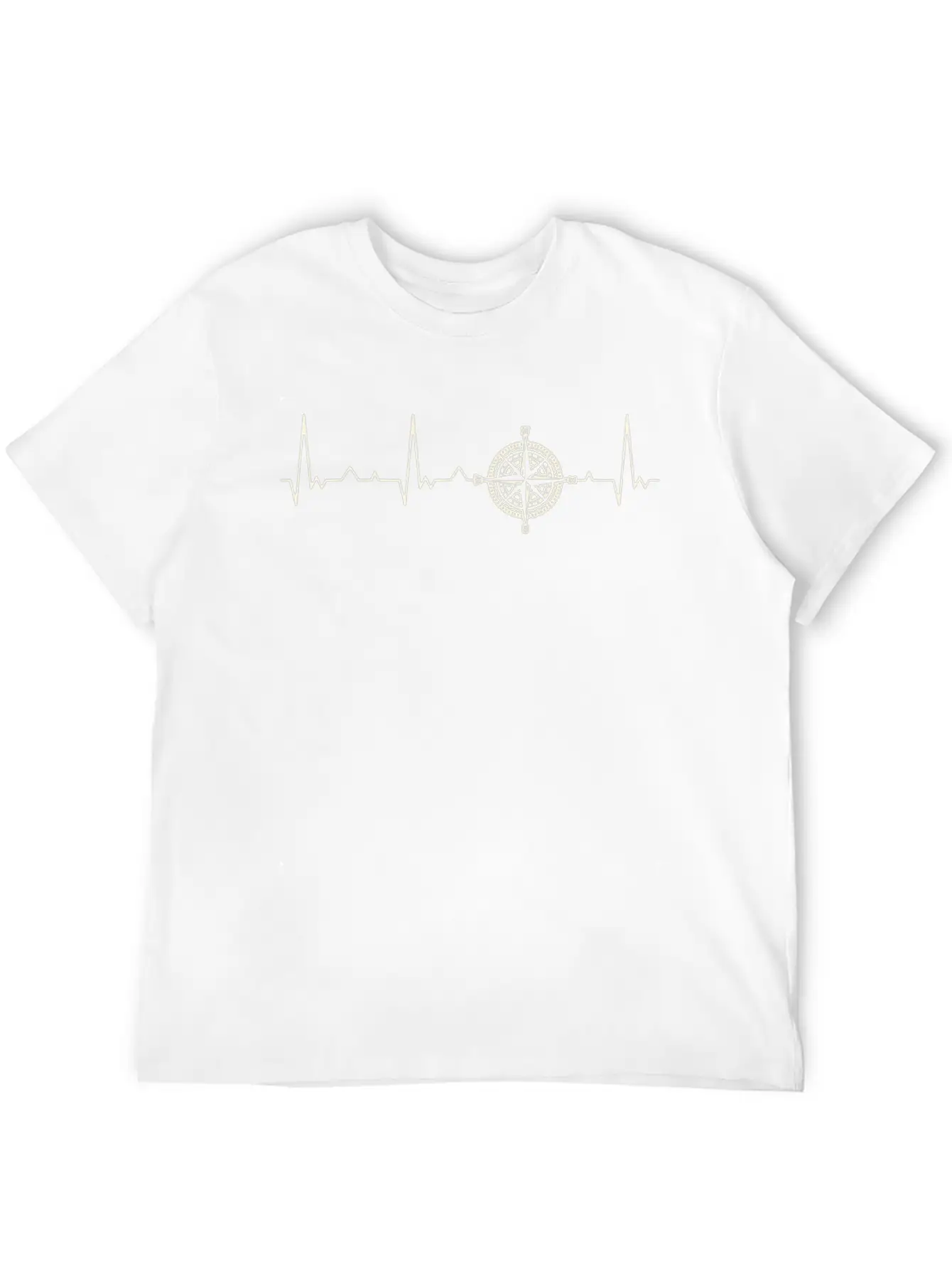 Compass Symbol. Heart. Love. EKG. Pulse. Beat. Unisex Casual T-Shirt – Clean Design For Daily Comfort