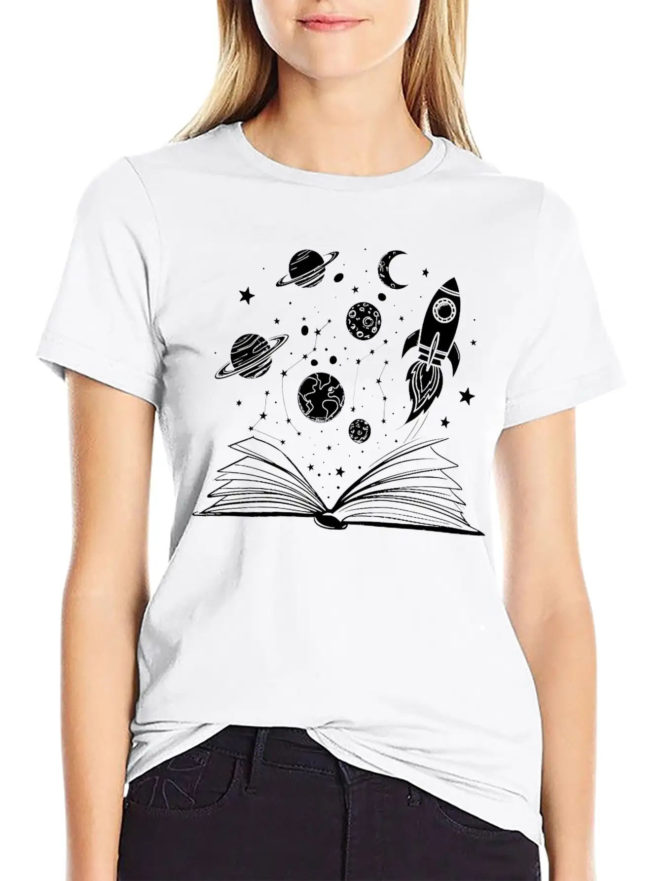 Cosmic Imagination Open Book Unisex Casual T-Shirt – Clean Design For Daily Comfort