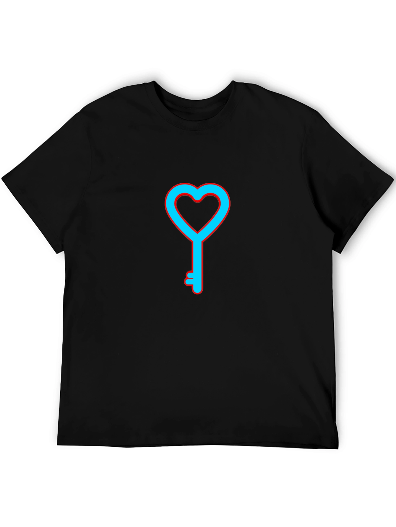 Heart Key Graphic T-Shirt - Mens Casual Tee