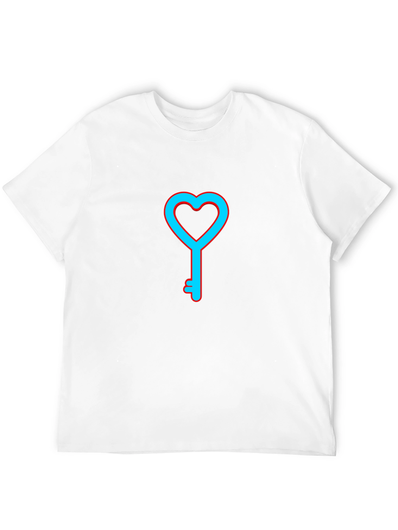 Heart Key Graphic T-Shirt - Mens Casual Tee