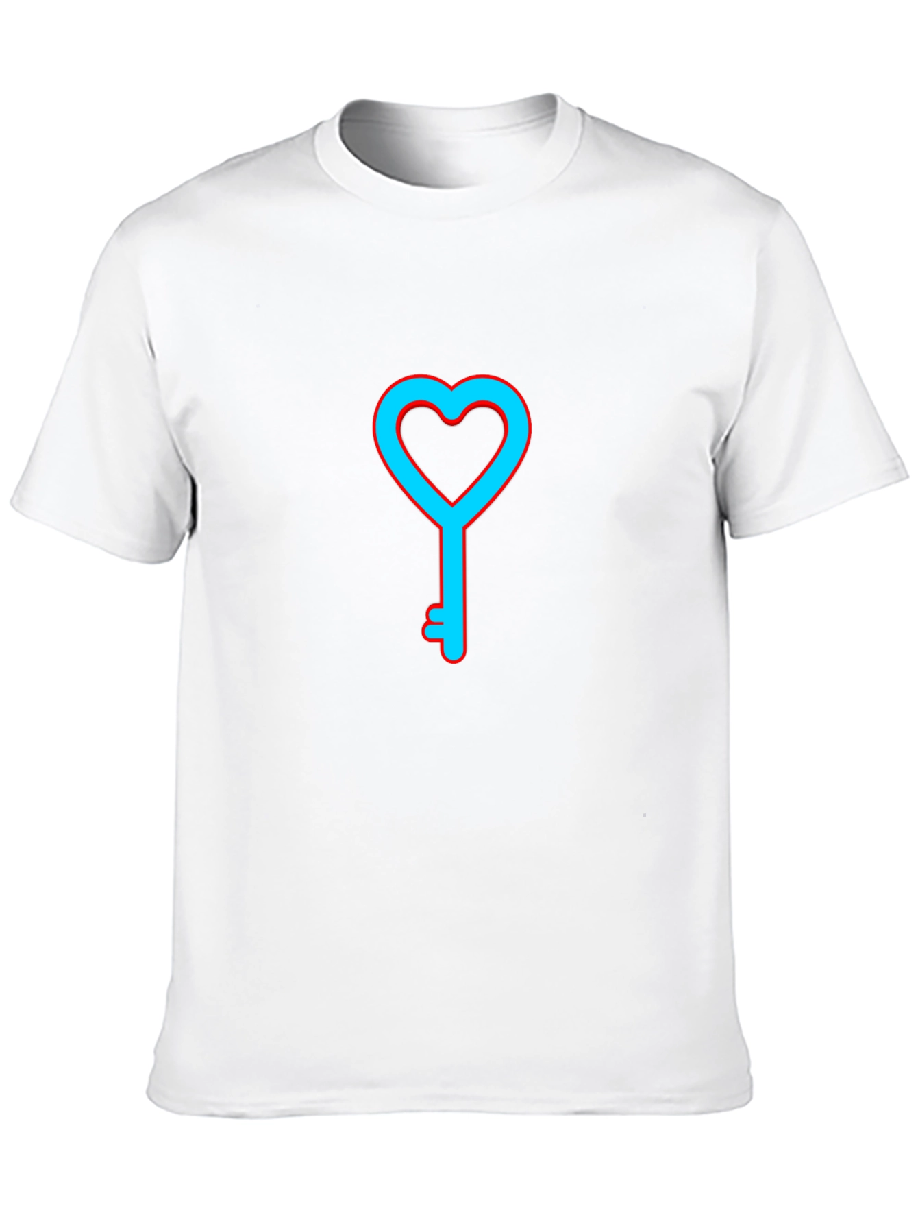 Heart Key Graphic T-Shirt - Mens Casual Tee