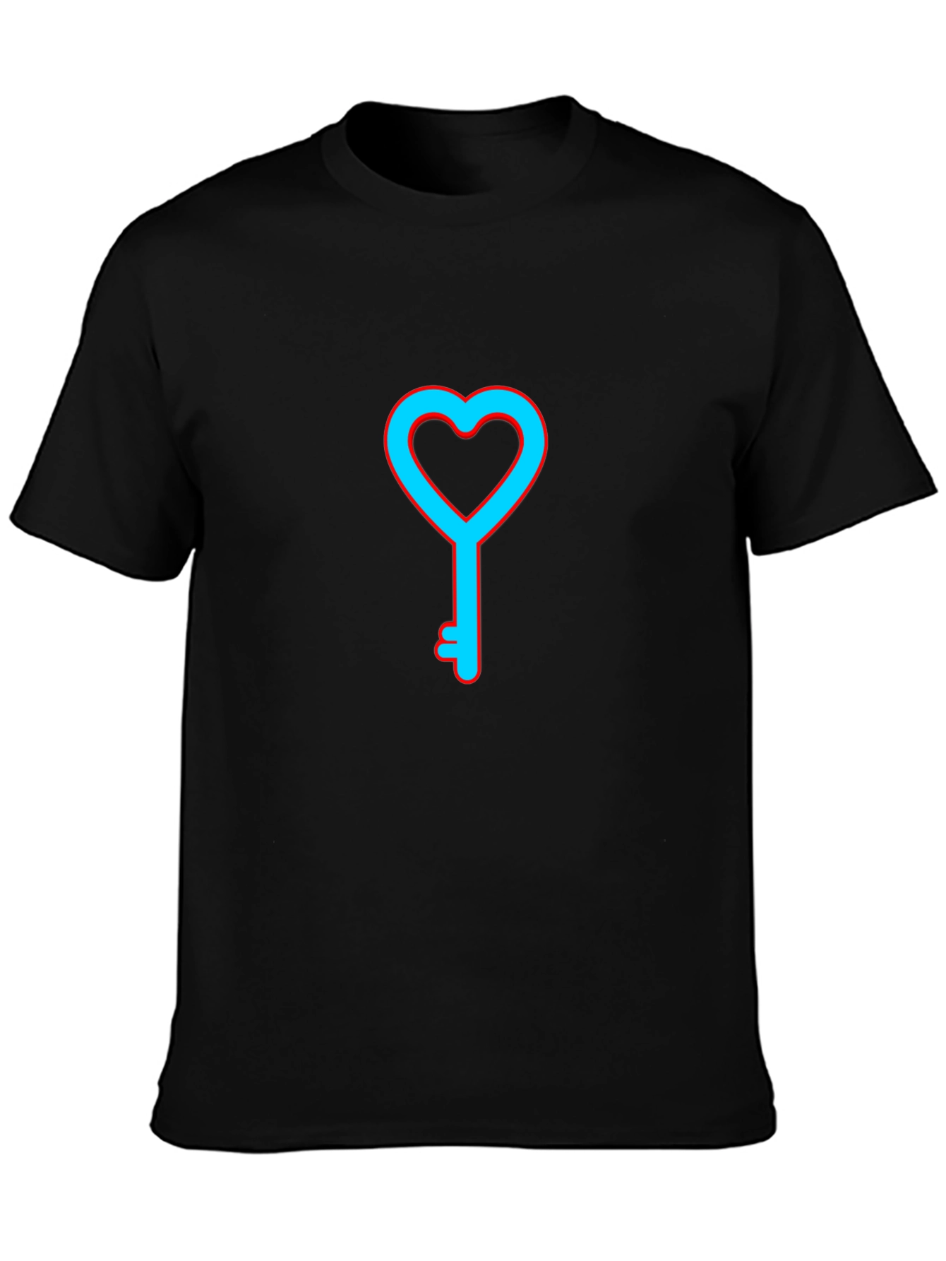 Heart Key Graphic T-Shirt - Mens Casual Tee