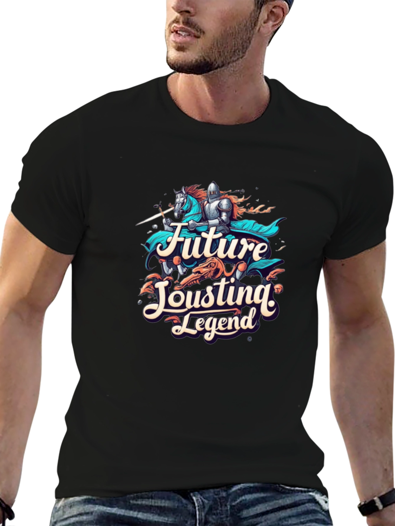 Future Jousting Legend Black Graphic Tee