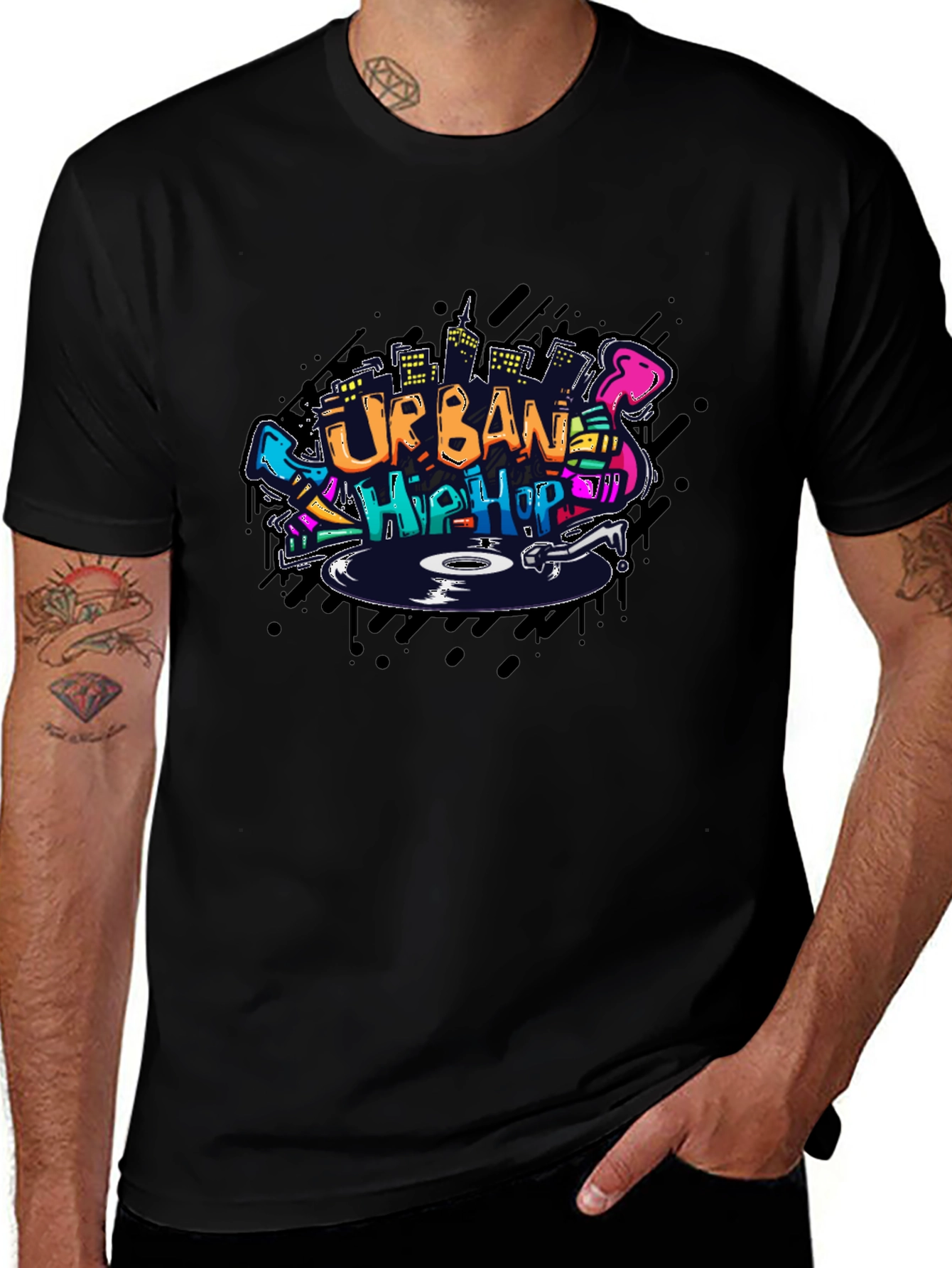 Urban Hip Hop Black T-Shirt