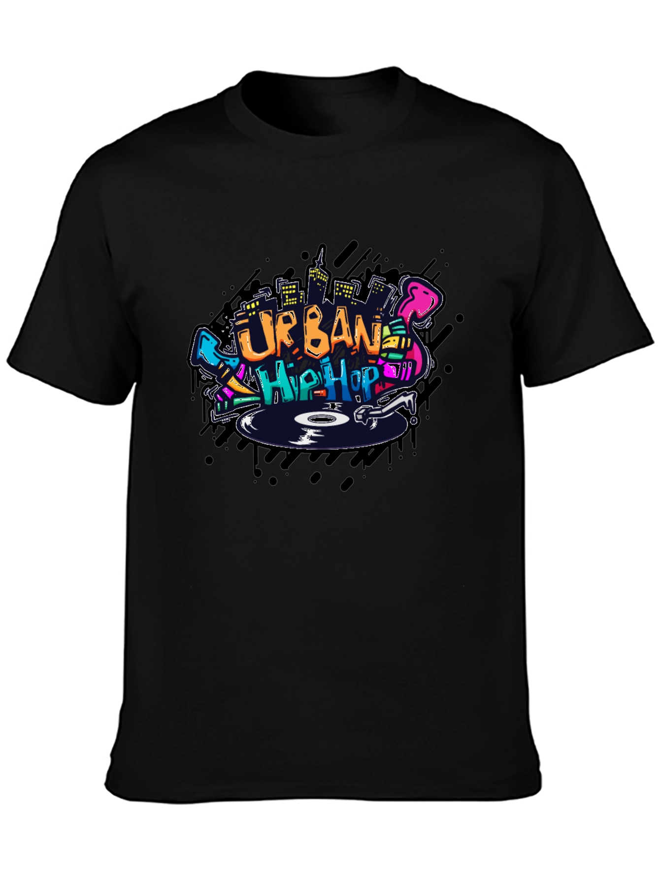 Urban Hip Hop Black T-Shirt
