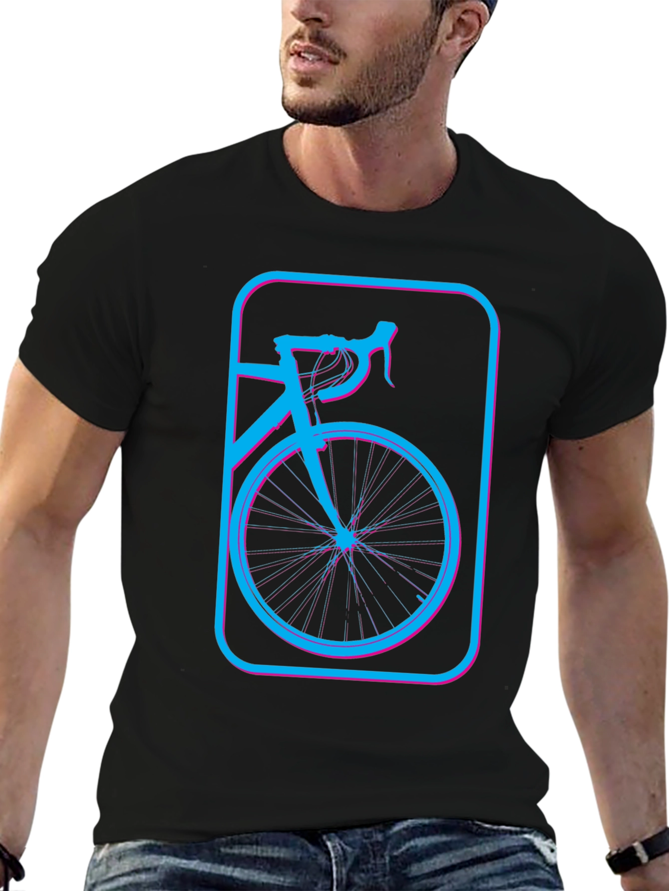 Retro Bike Graphic T-Shirt - Black