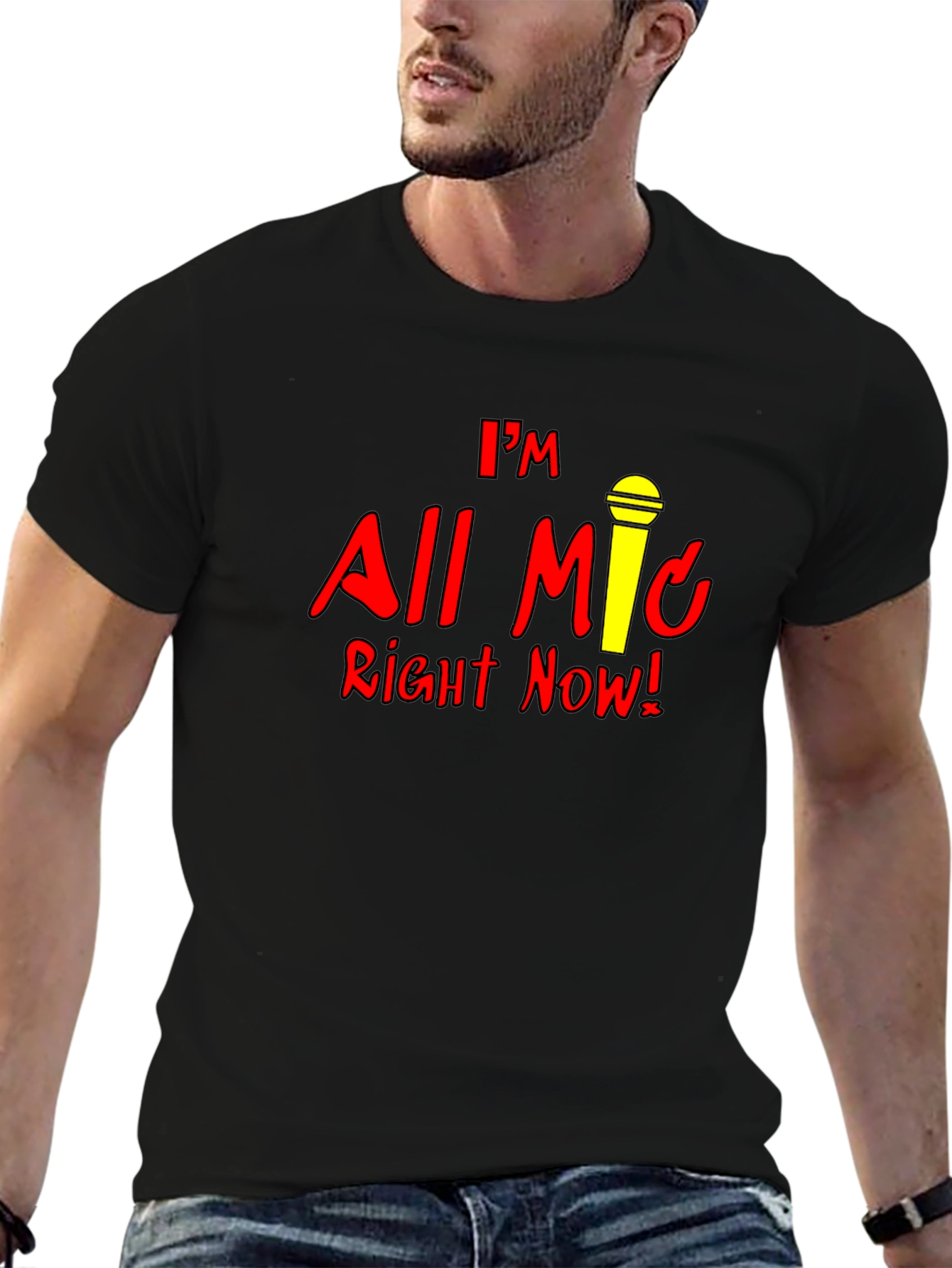 All Mic Right Now Black Graphic Tee