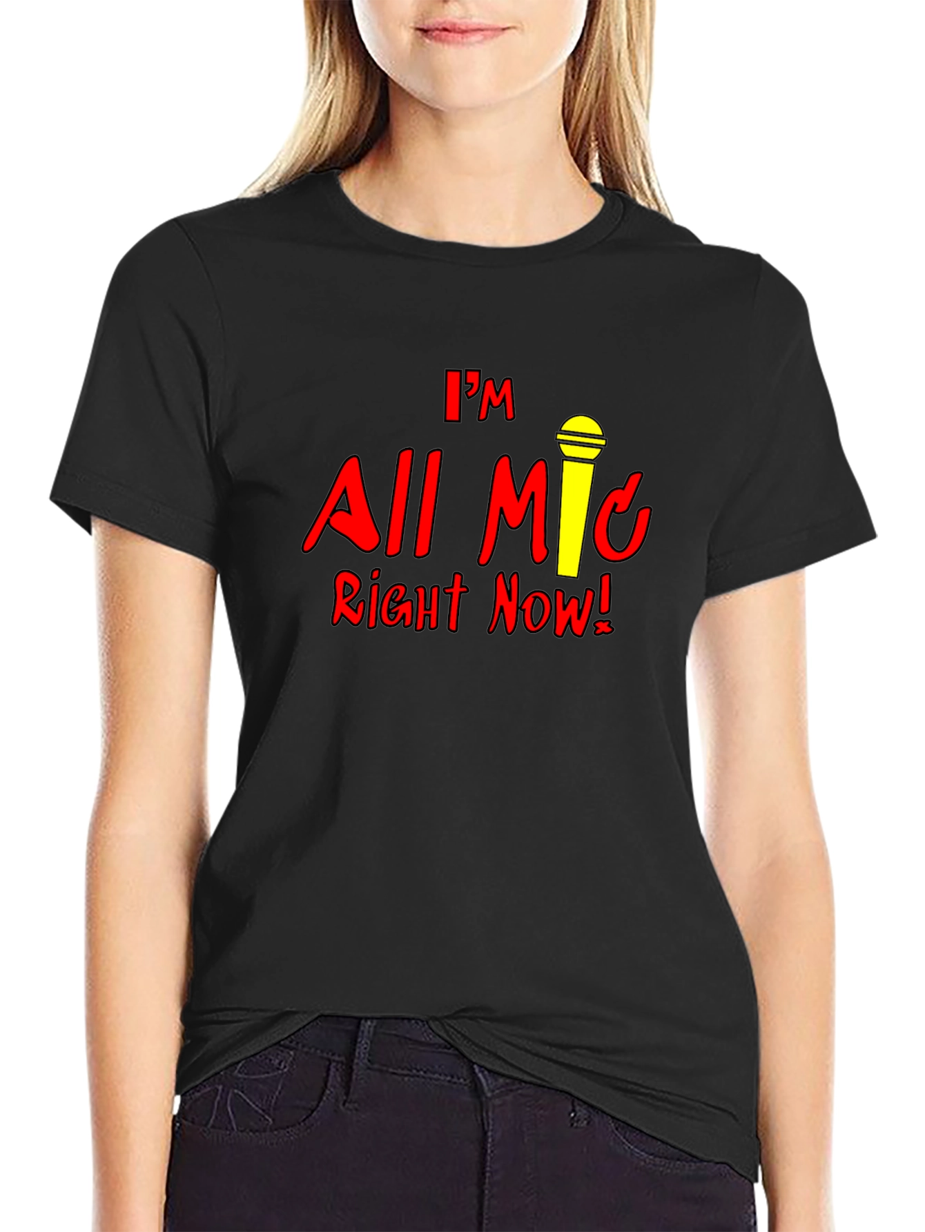 All Mic Right Now Black Graphic Tee