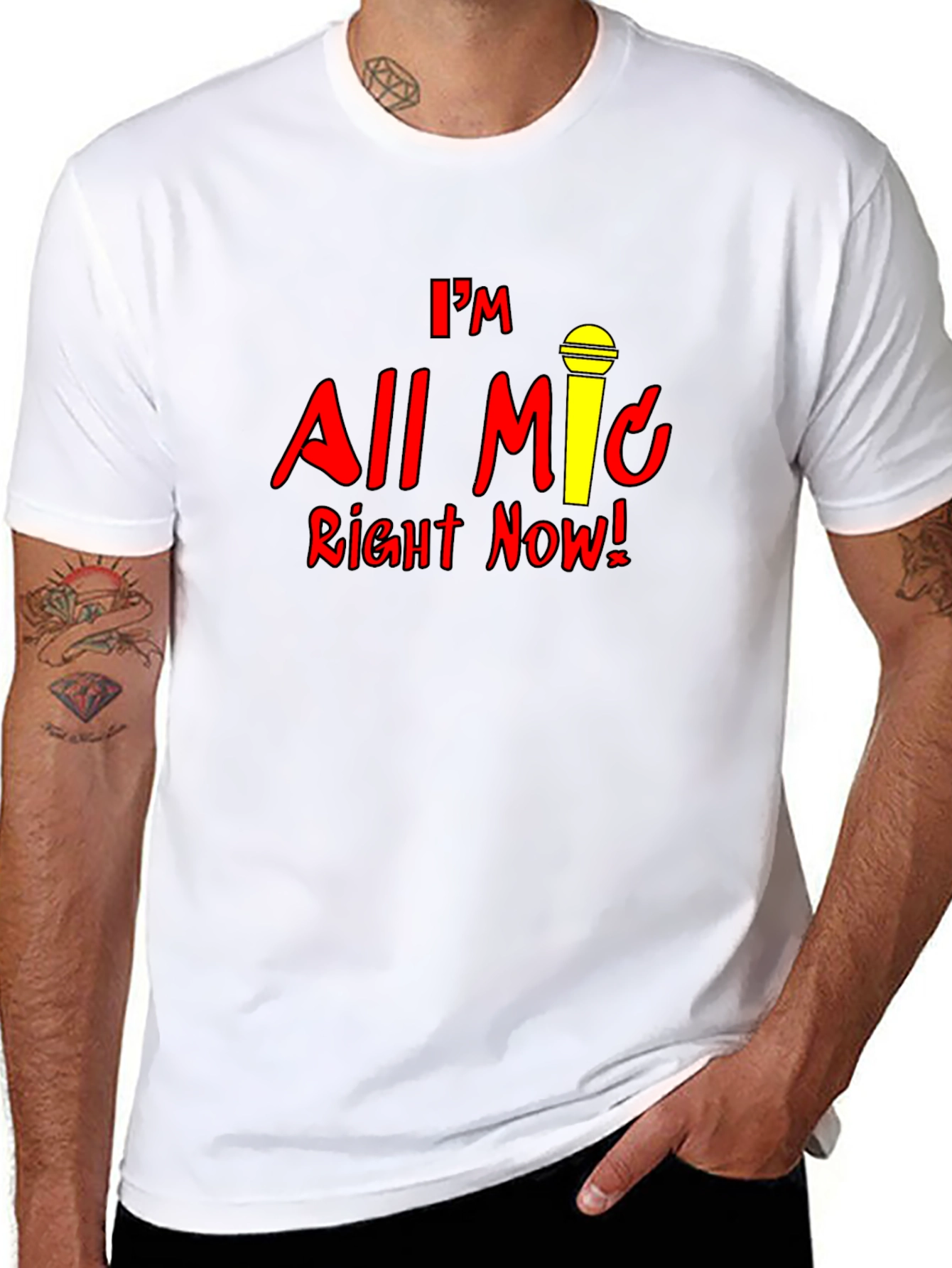 All Mic Right Now Black Graphic Tee