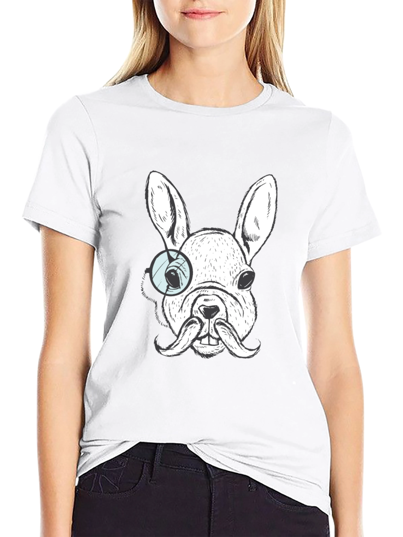 Dog with Monocle T-Shirt - Unique Graphic Tee