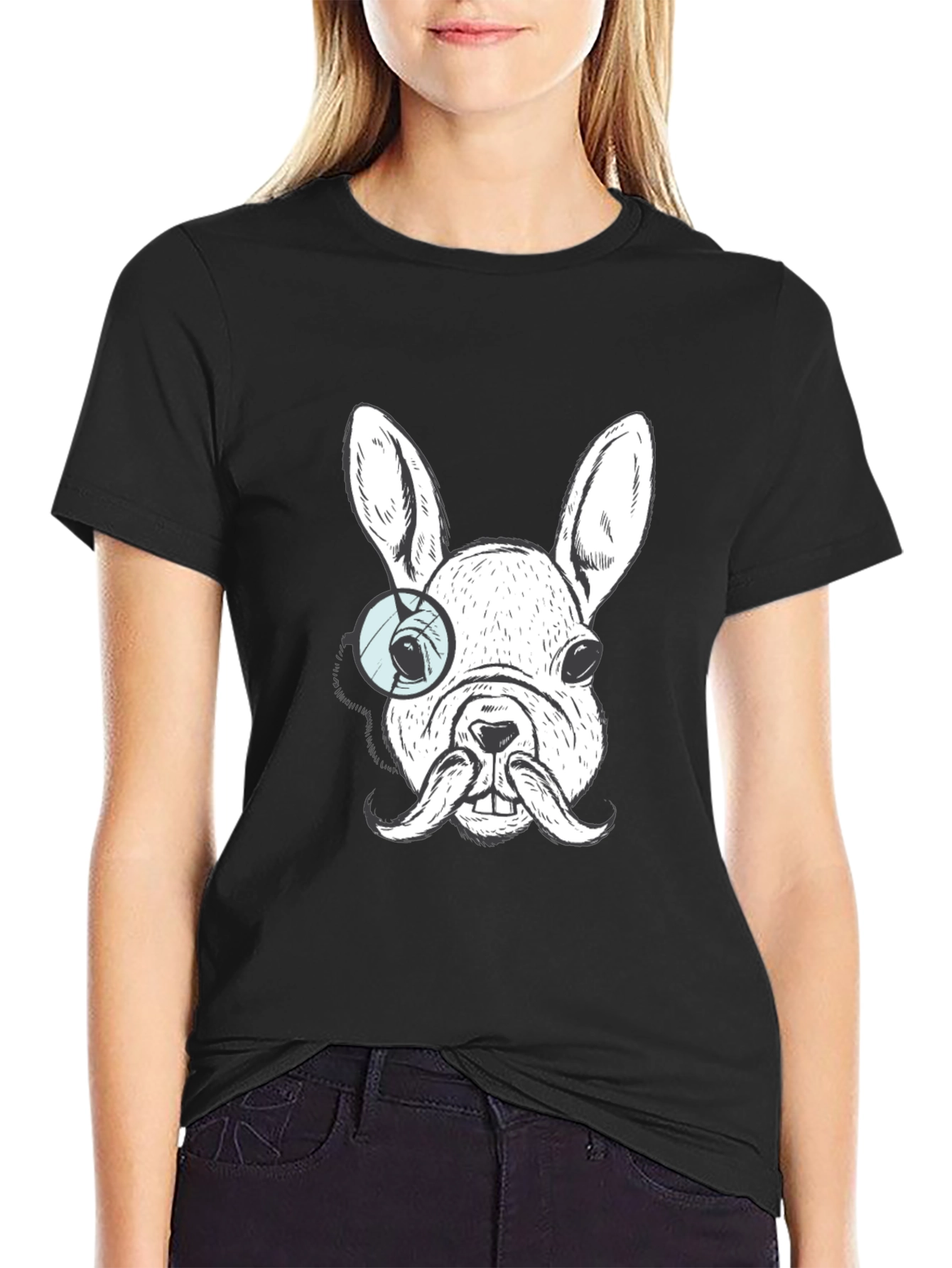 Dog with Monocle T-Shirt - Unique Graphic Tee