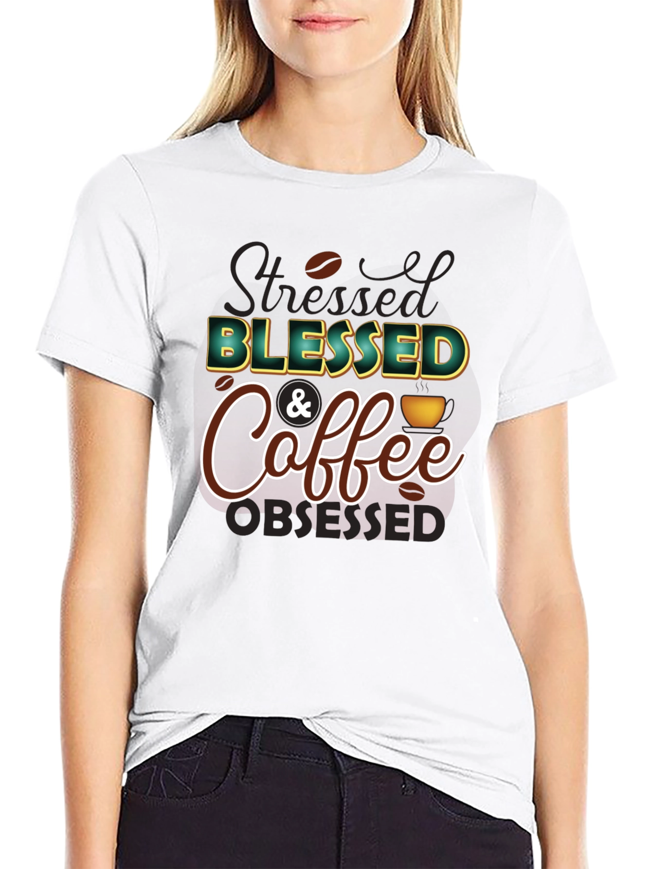 Blessed & Coffee Graphic Tee - Black