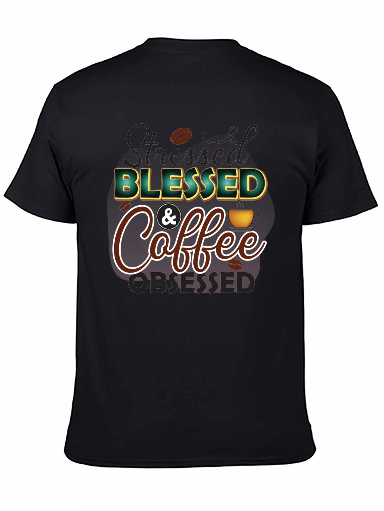 Blessed & Coffee Graphic Tee - Black
