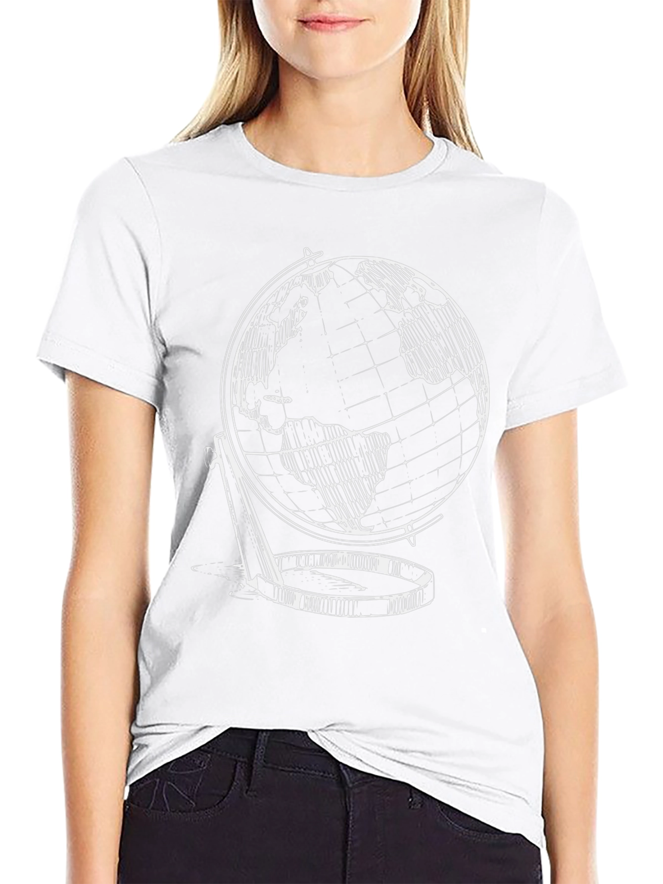 Globe Graphic Print Mens T-Shirt - Black